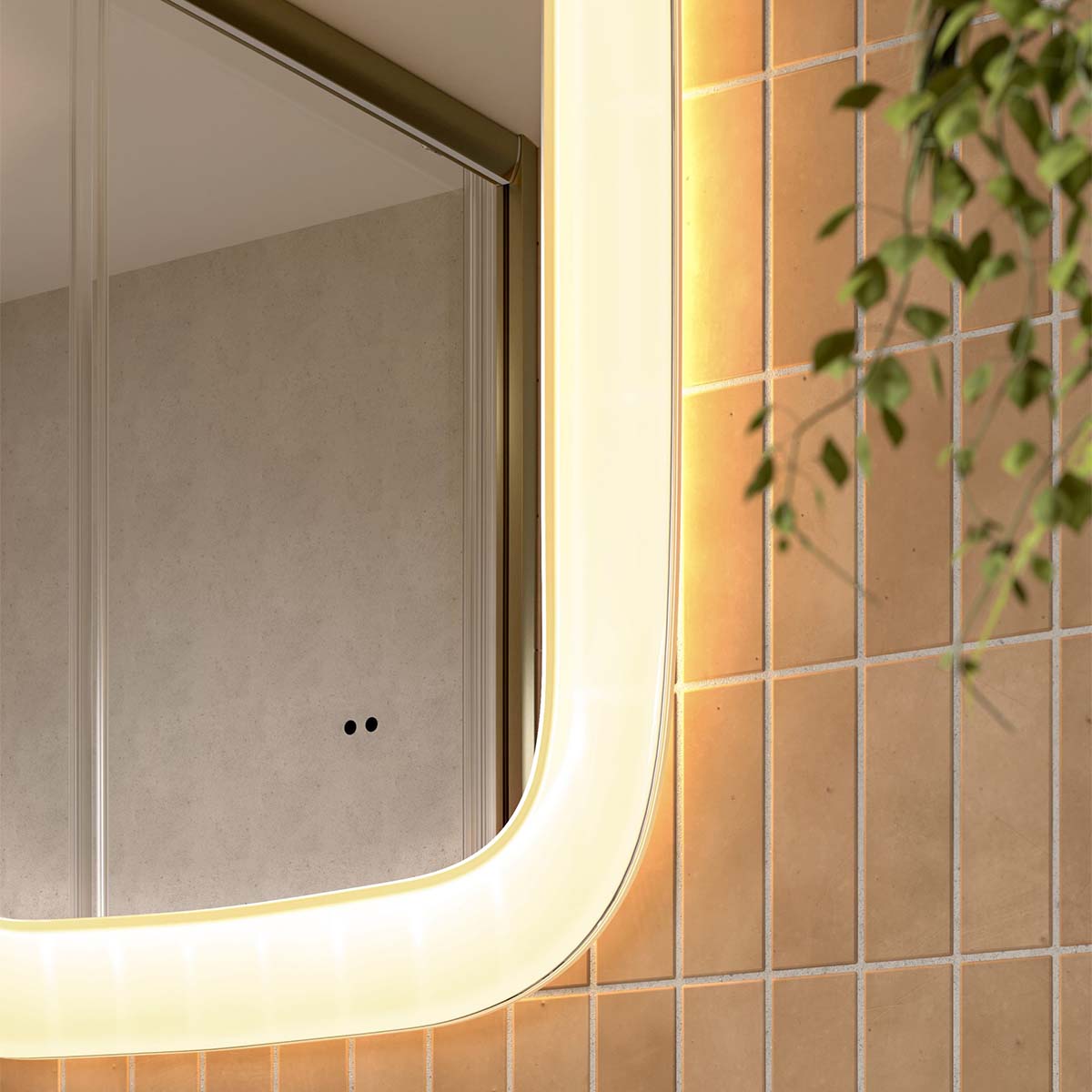 HIB Cassini Curve Deep Border LED Frame Mirror 60x80cm