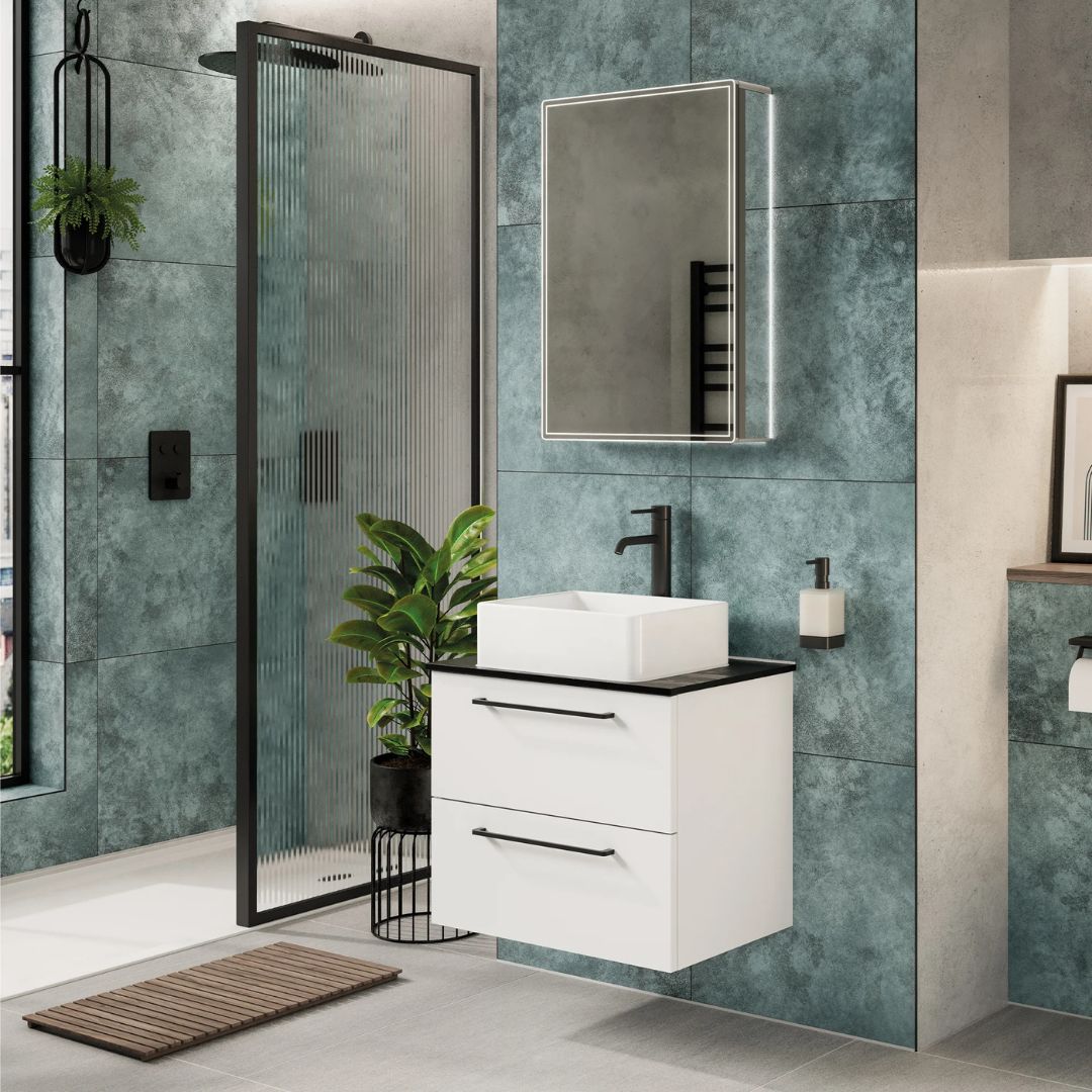 hib isoe 50 LED Frame 2 Door Mirror Cabinet 50x70cm
