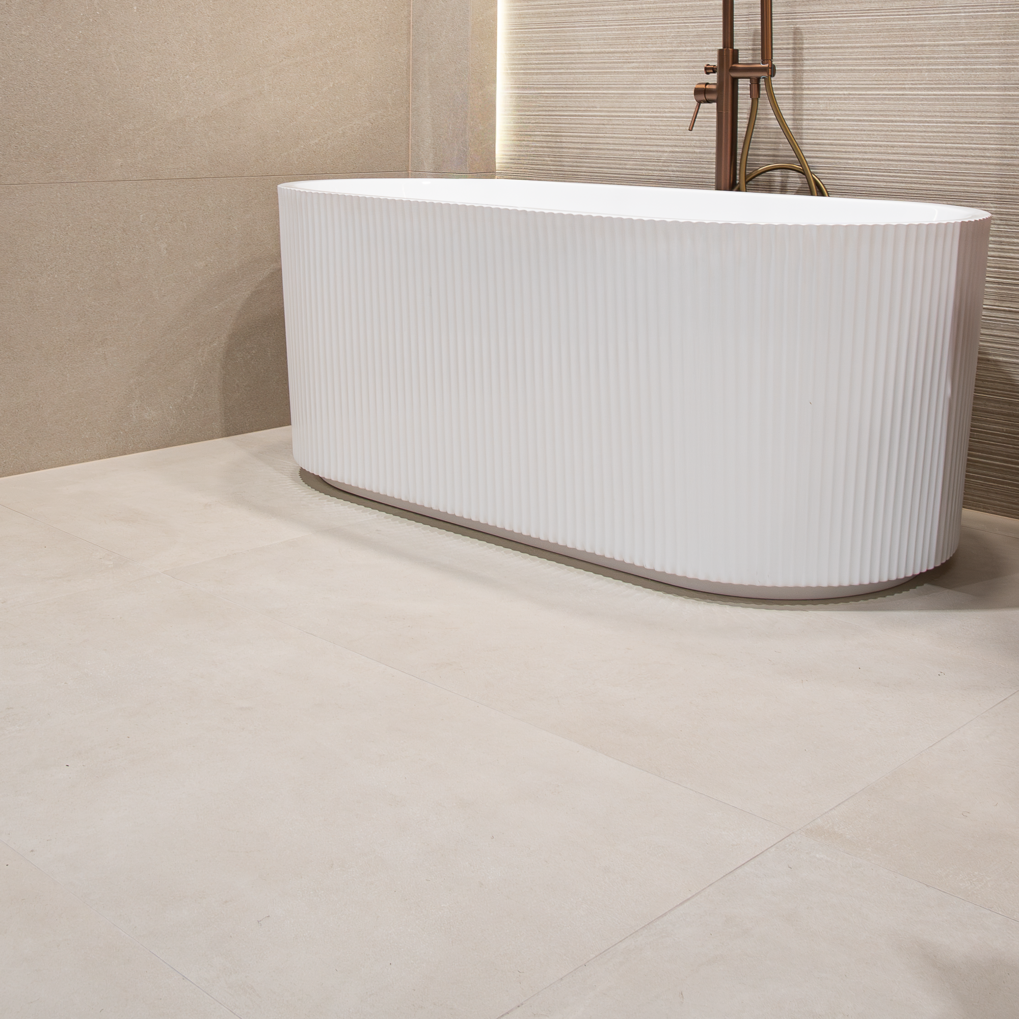 I Cementi Ivory Concrete Effect Porcelain Tile 60x120cm Matt at deluxe bathrooms