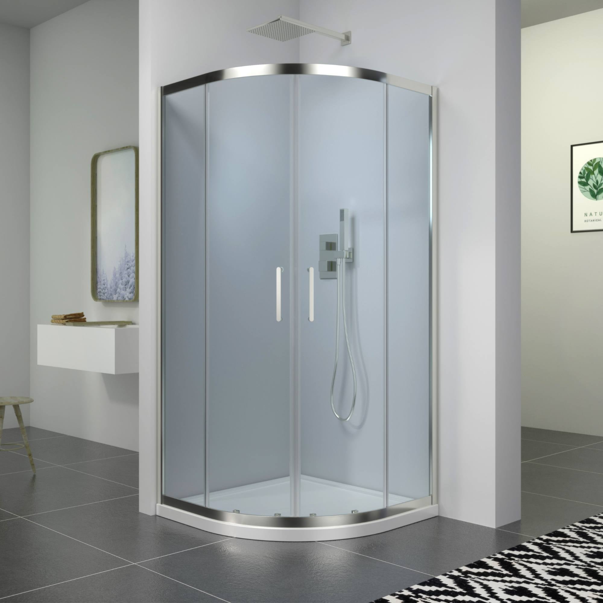 Image i3 Quadrant Double Sliding Shower Door in Chrome Finish