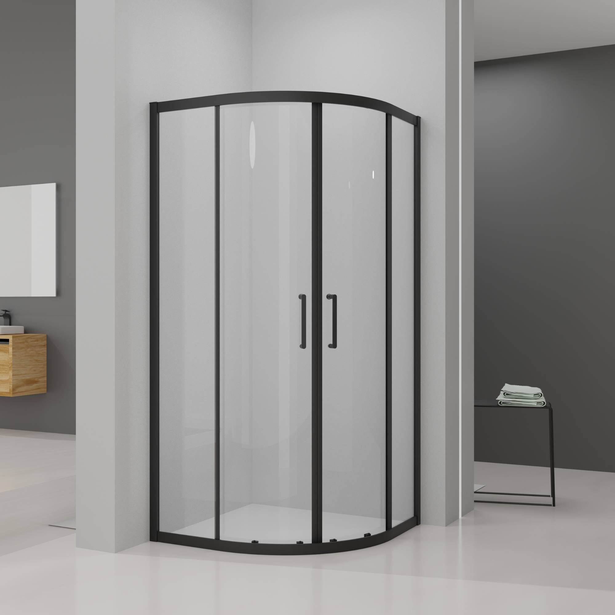Image i3 Quadrant Double Sliding Shower Door in Matt Black Finish