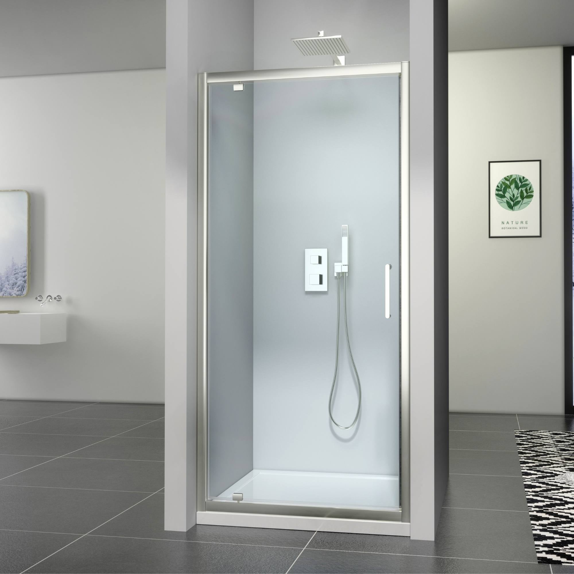 Image i3 Pivot Shower Door And Optional Side Panel - Chrome