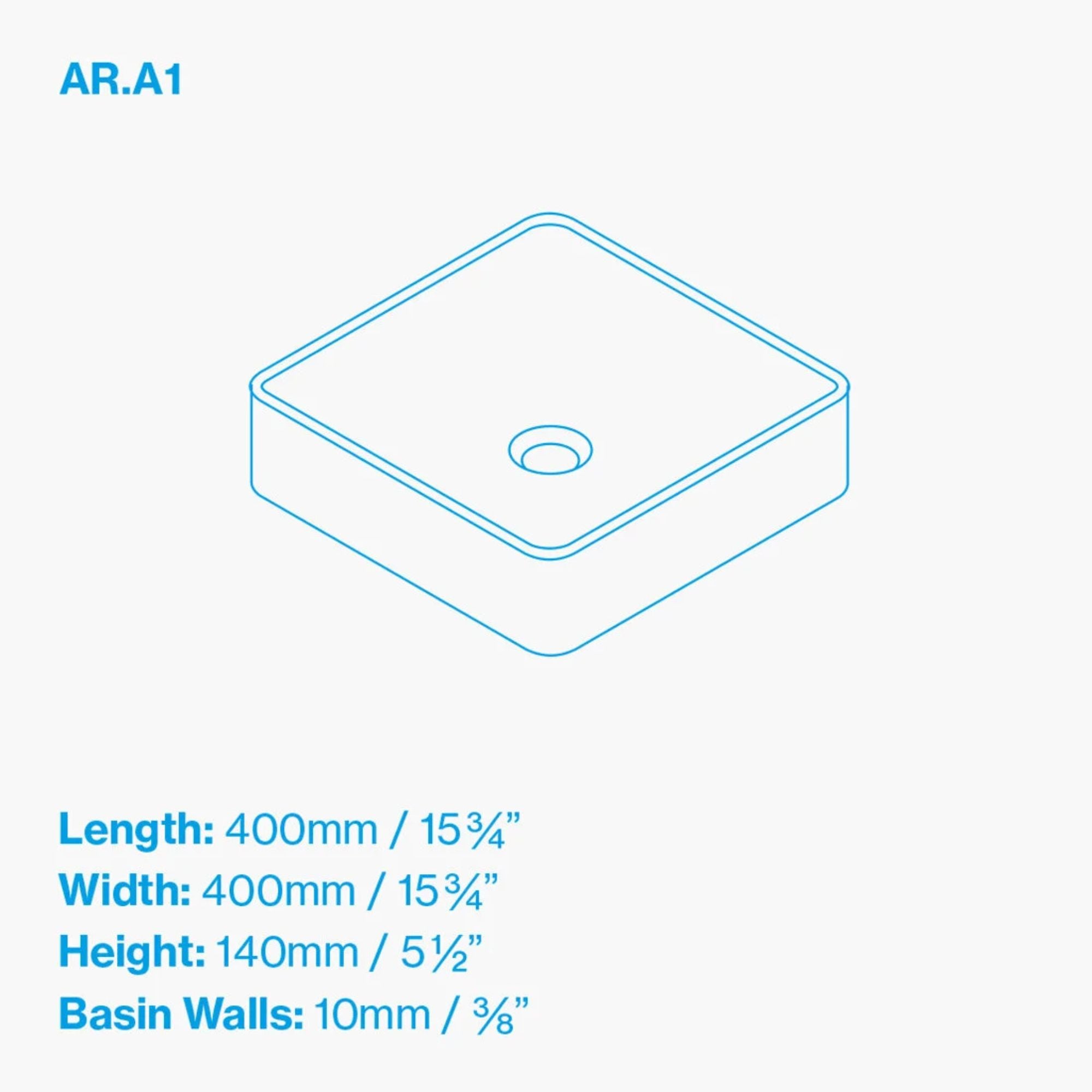Kast Arla A1 Countertop Concrete Basin Dimensions