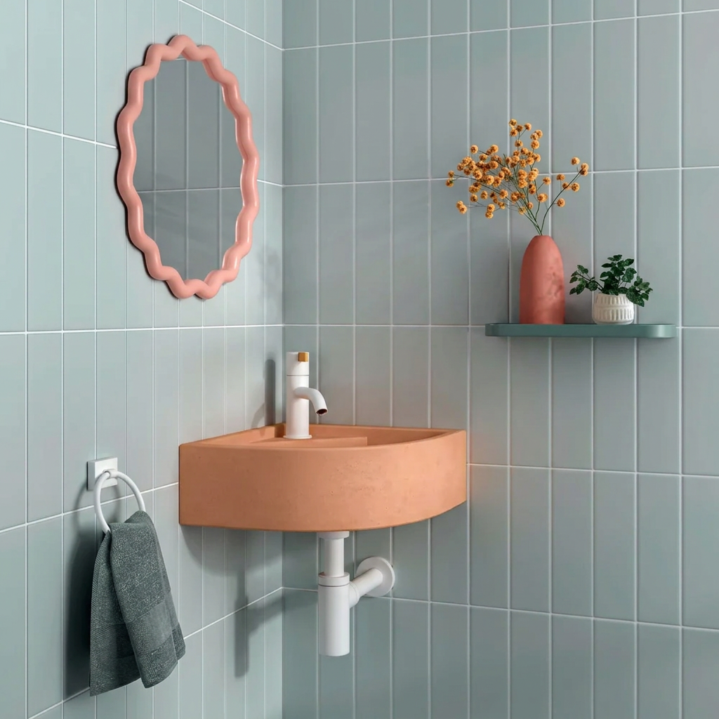 Kast Demi Corner Wall-Mounted Concrete Basin