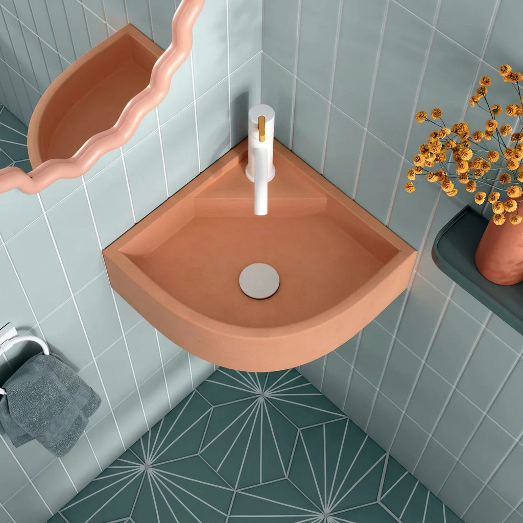 Kast Demi Corner Wall-Mounted Concrete Basin