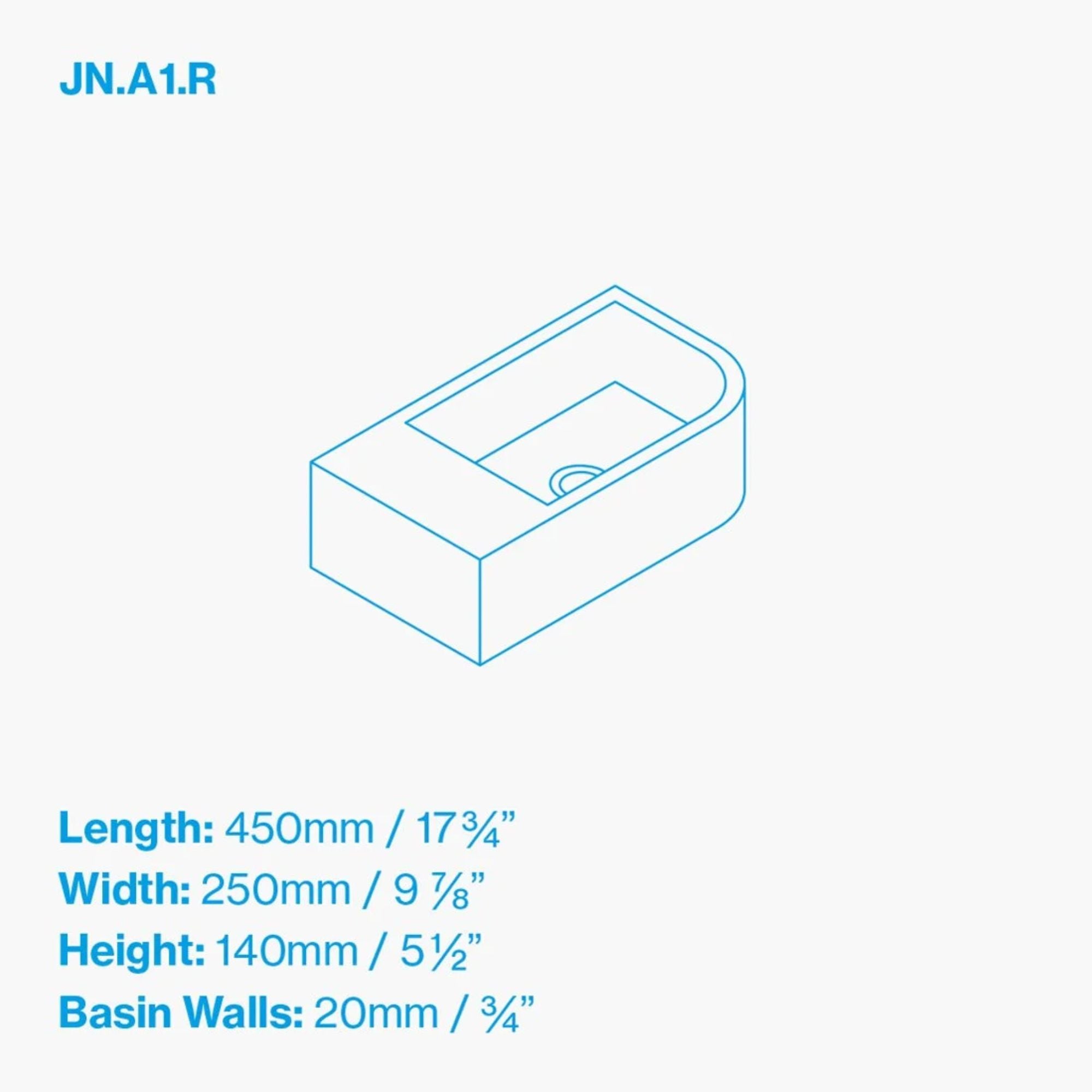 Kast Juno Wall-Mounted Concrete Basin Right Hand Installation