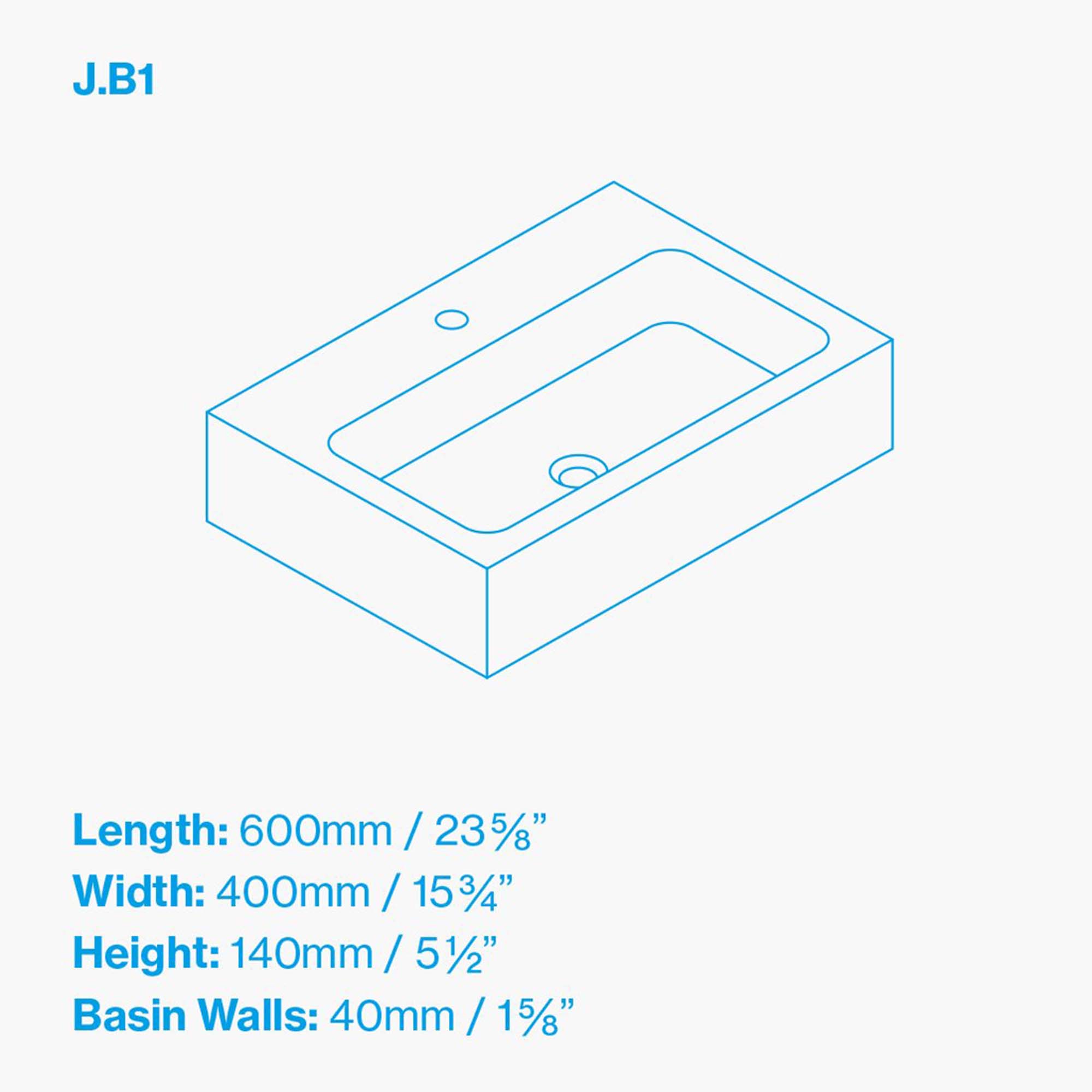 kast jura rectangular wall mounted concrete basin