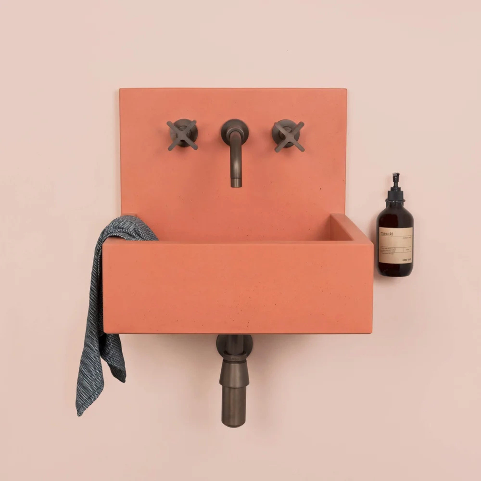 kast kern wall-hung concrete basin with splashback