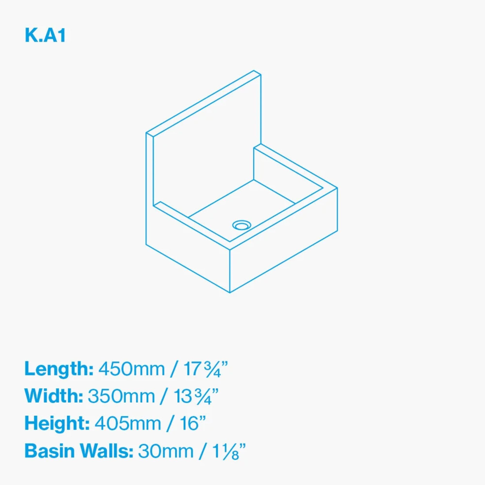 kast kern wall-hung concrete basin with splashback dimensions K.A1