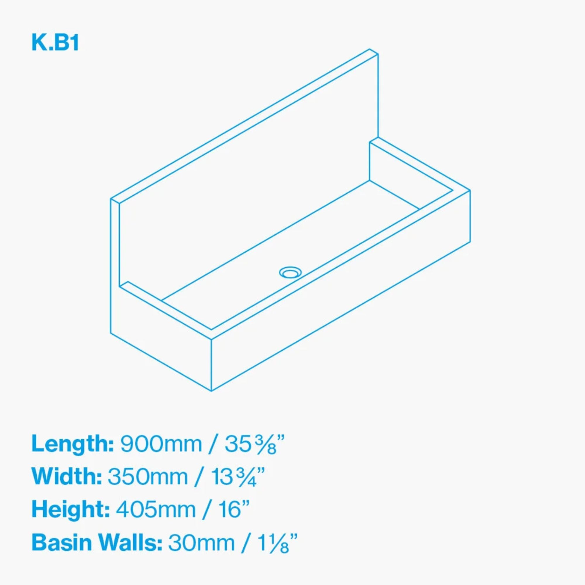kast kern wall-hung concrete basin with splashback