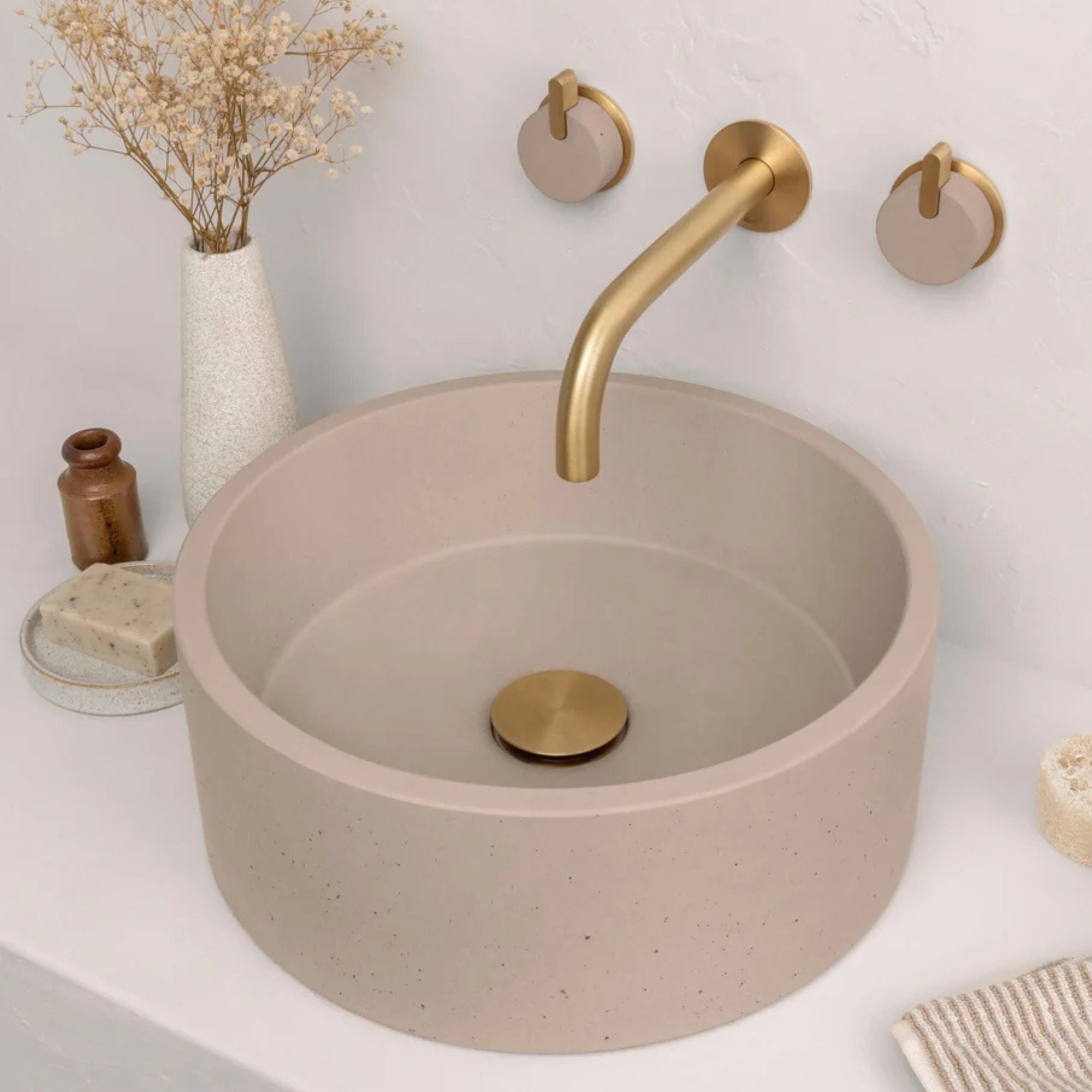 Kast Oska Round Countertop Concrete Basin