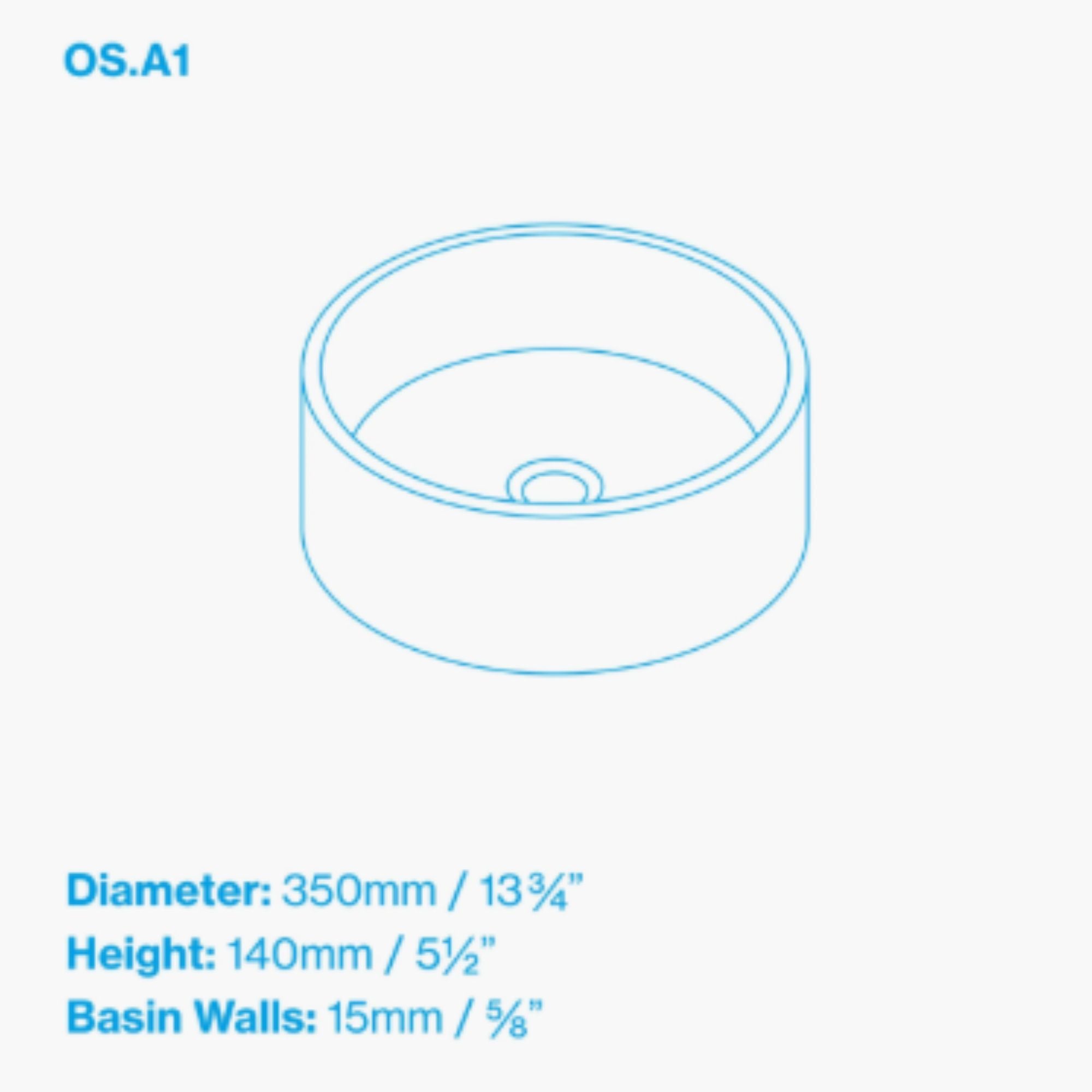Kast Oska Round Countertop Concrete Basin