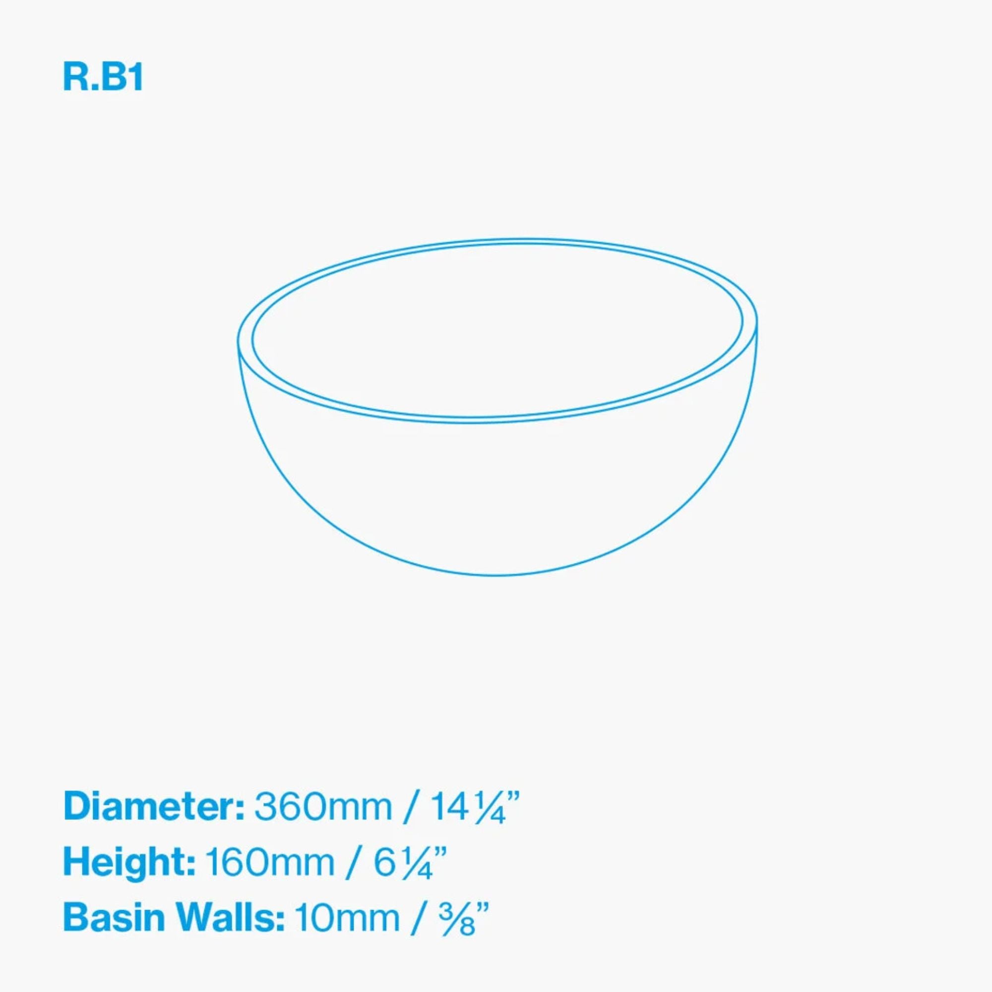 Kast Rena Round Countertop Concrete Basin