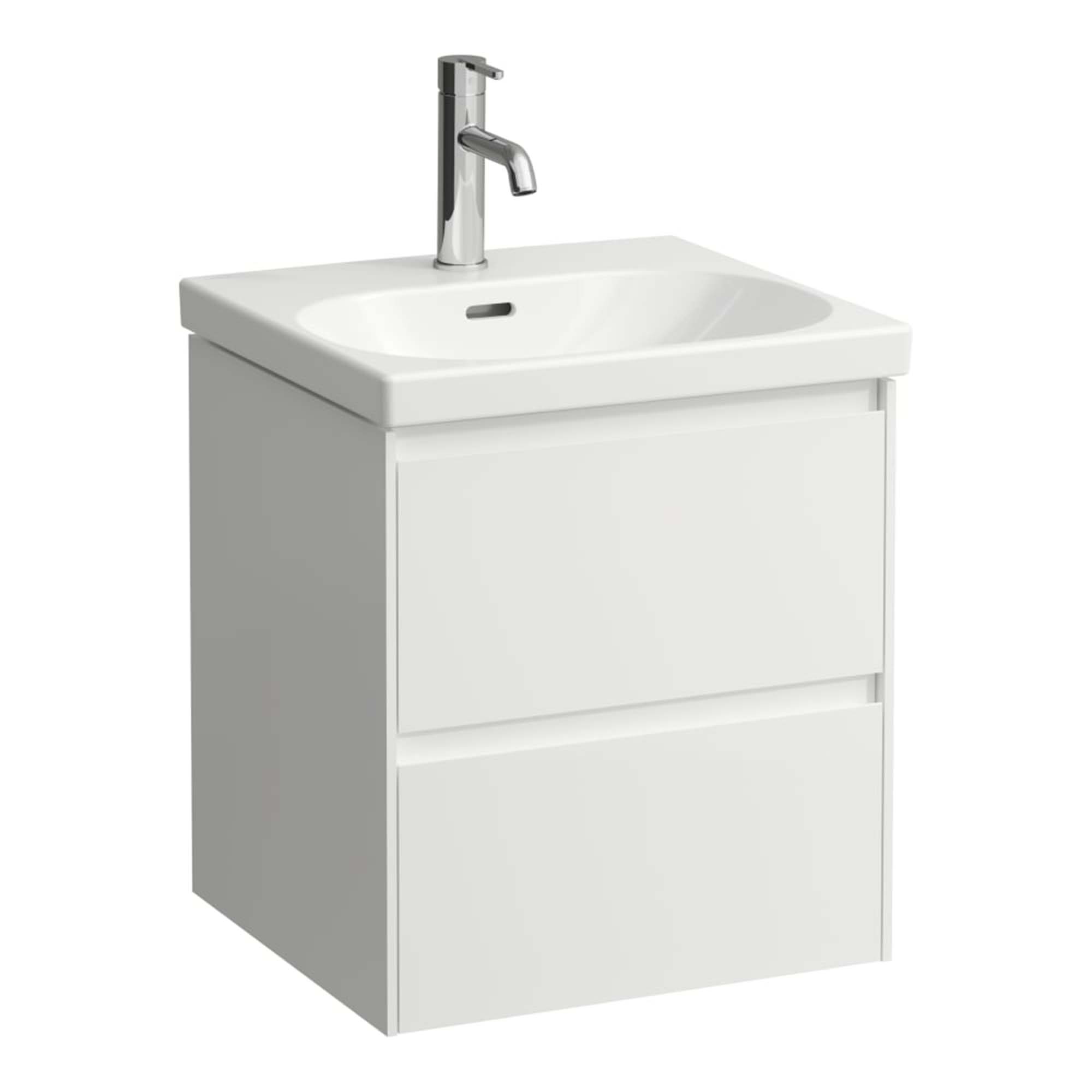 laufen lani 500 wall mounted vanity unit with ceramic washbasin matt white