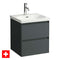 laufen lani 500 wall mounted vanity unit with ceramic washbasin traffic grey