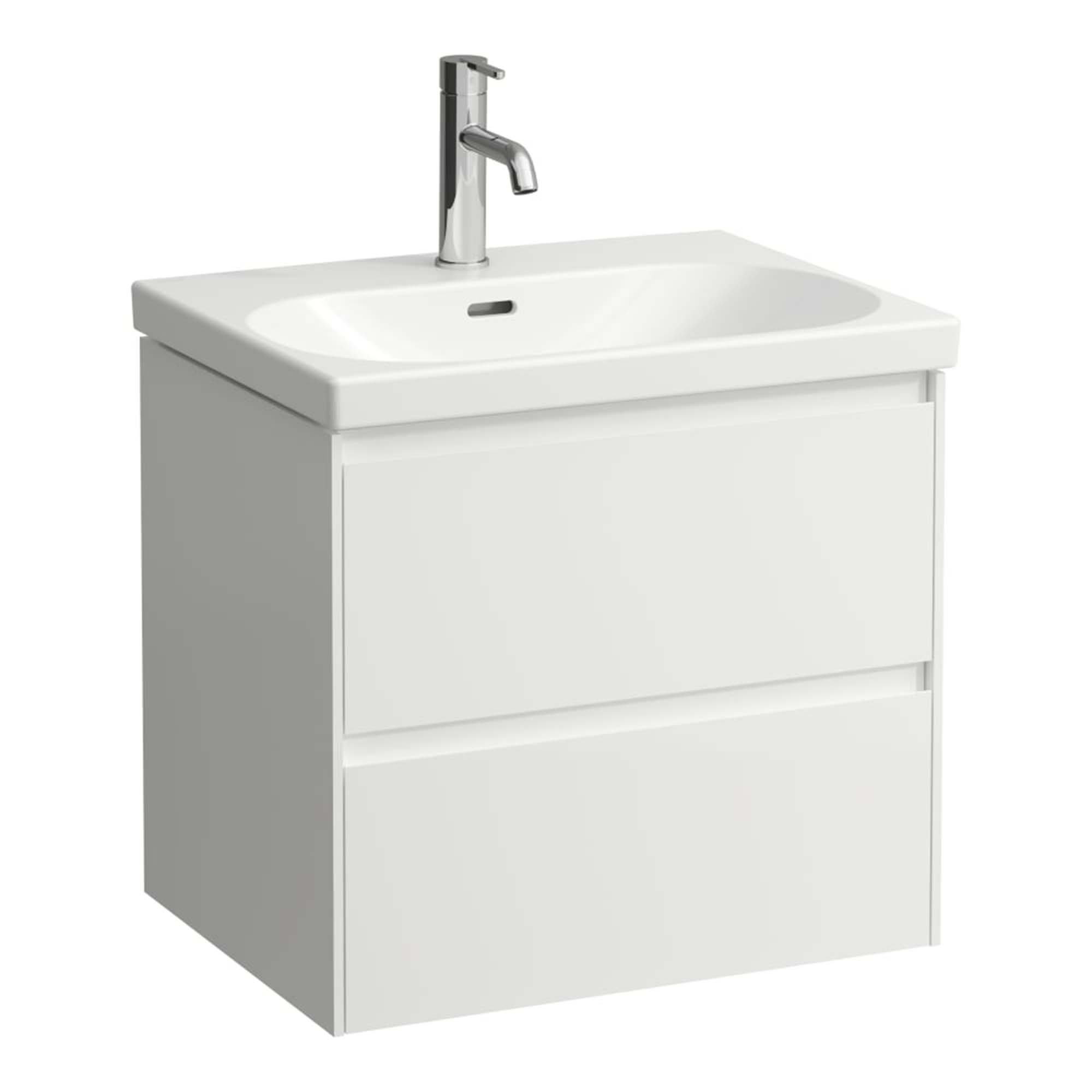 laufen lani 600 wall mounted vanity unit with ceramic washbasin matt white