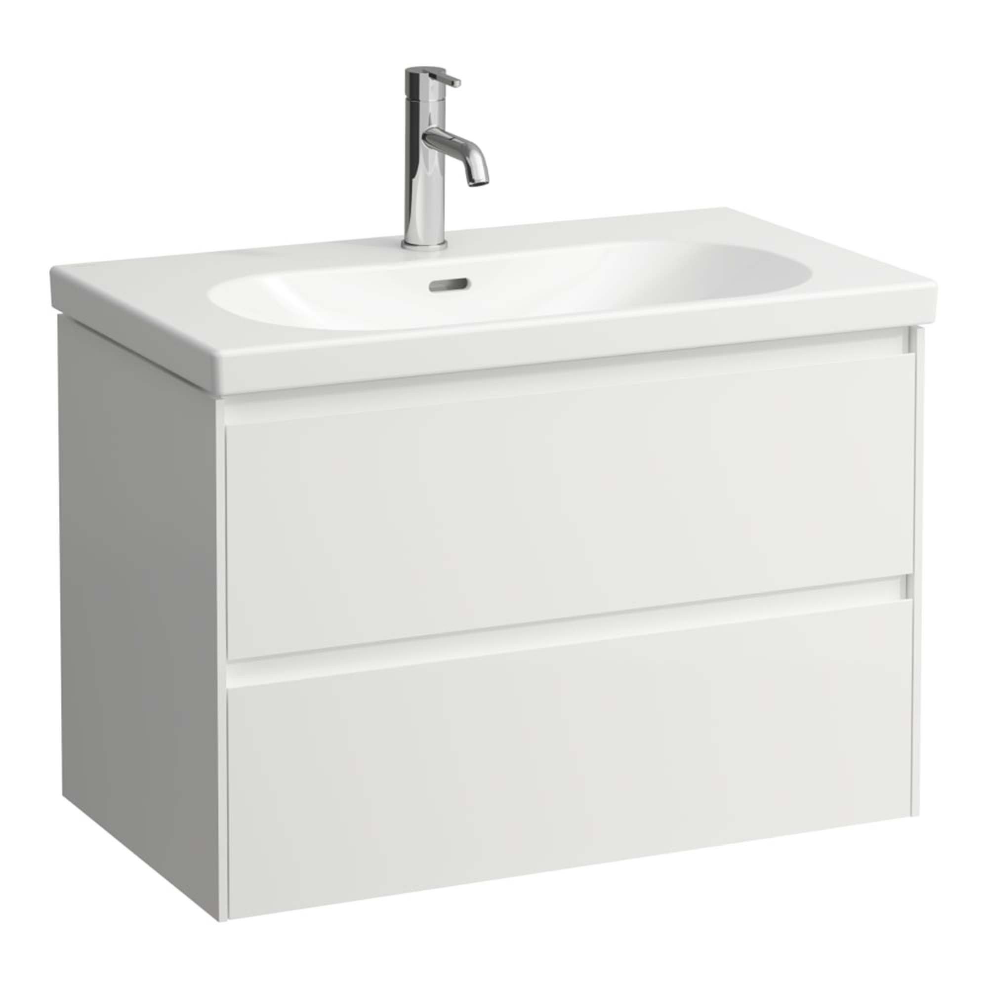 laufen lani 800 wall mounted vanity unit with ceramic washbasin matt white