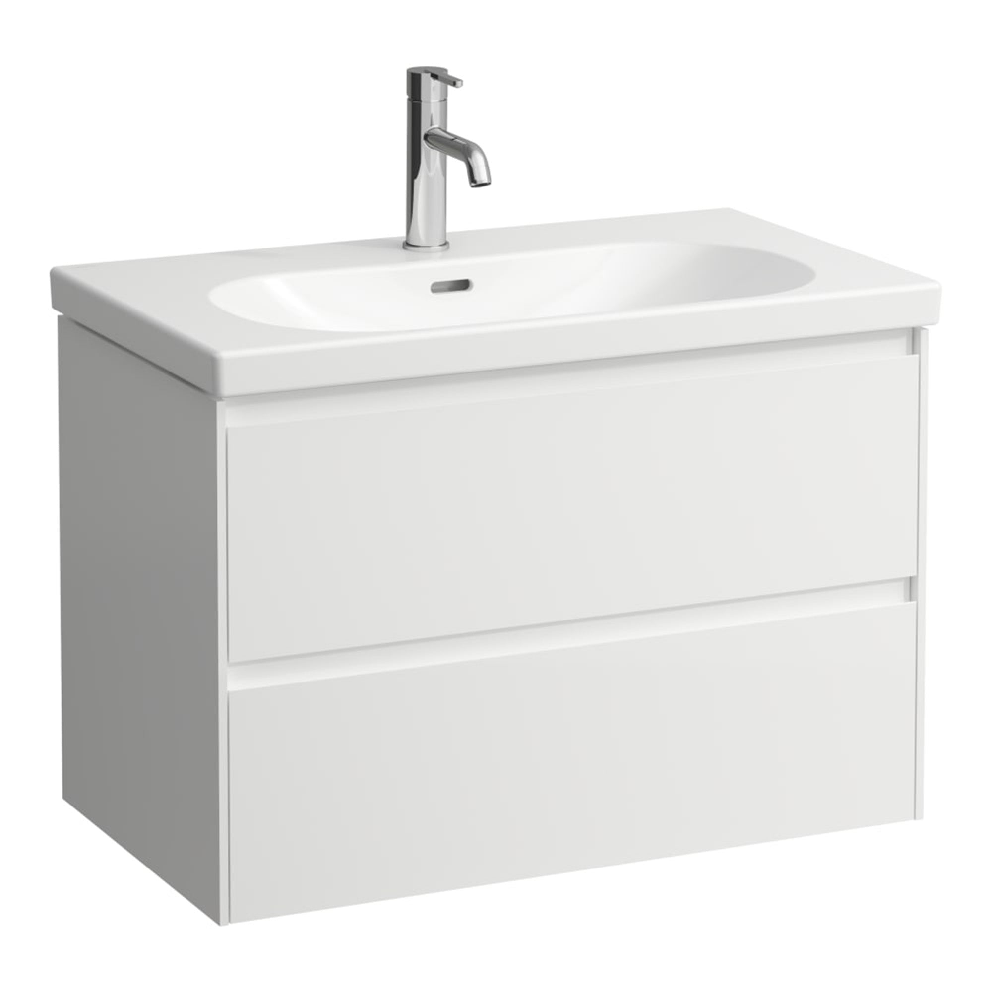 laufen lani 800 wall mounted vanity unit with ceramic washbasin white gloss