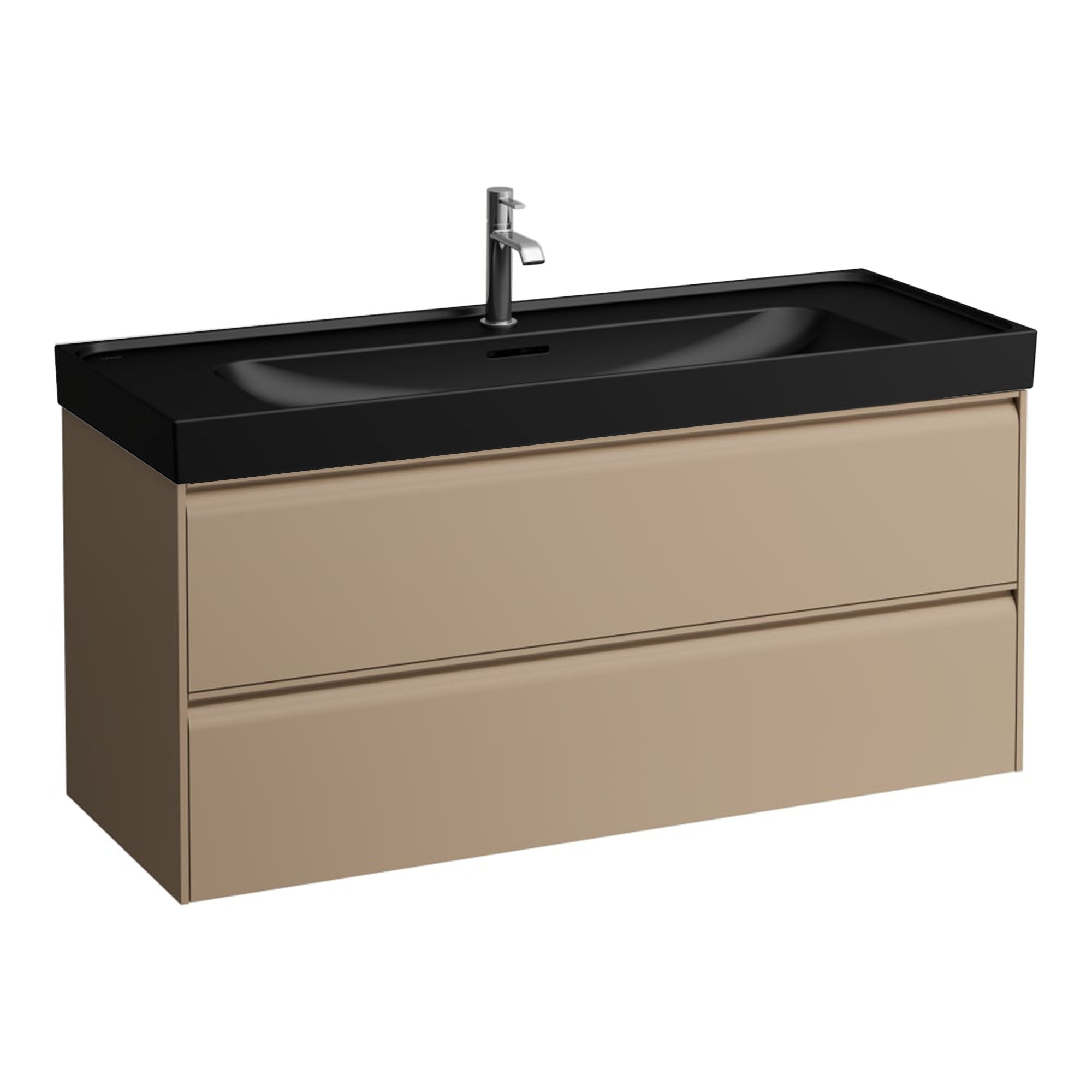 Laufen Meda Wall Mounted Vanity Unit With Matt Black Washbasin