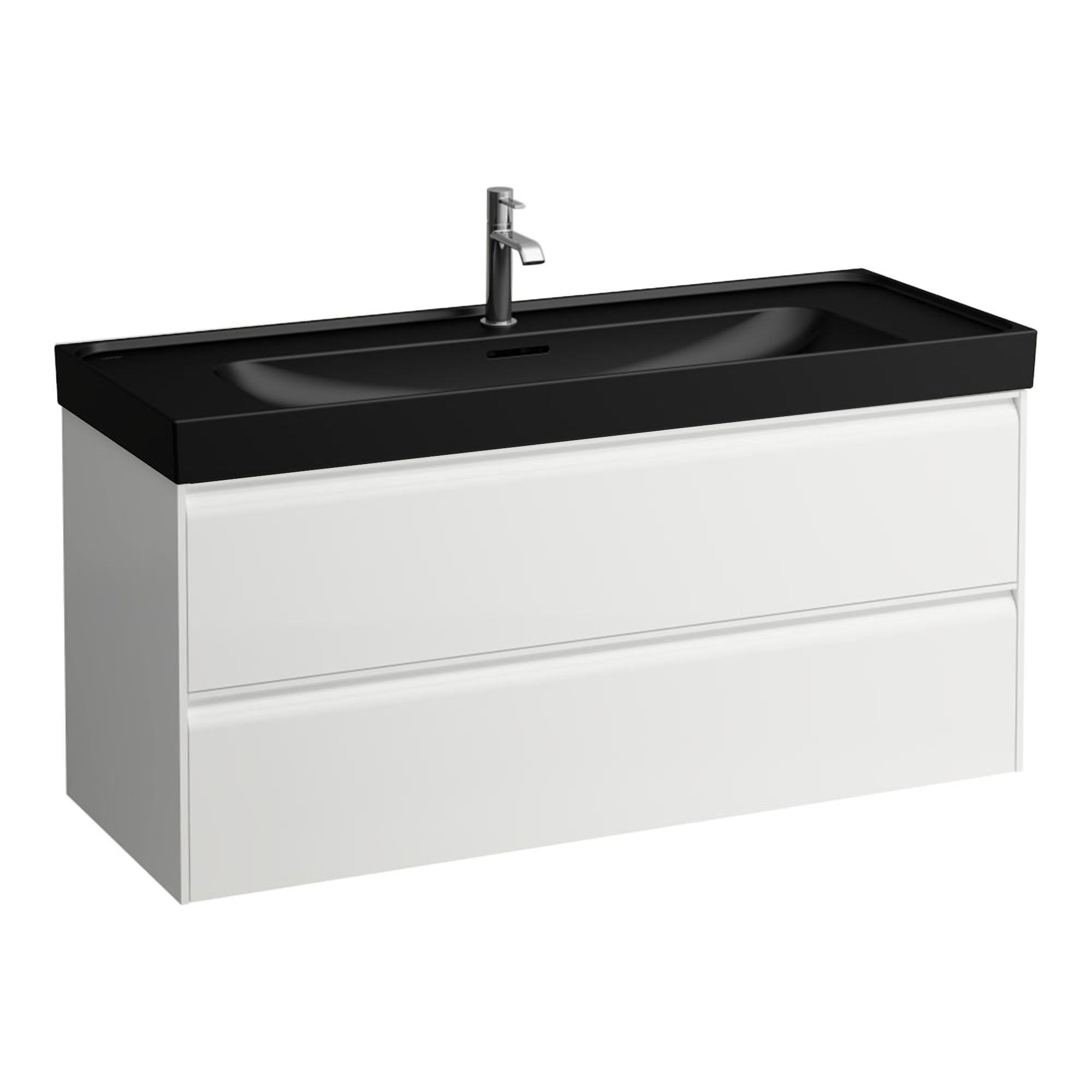 Laufen Meda Wall Mounted Vanity Unit With Matt Black Washbasin