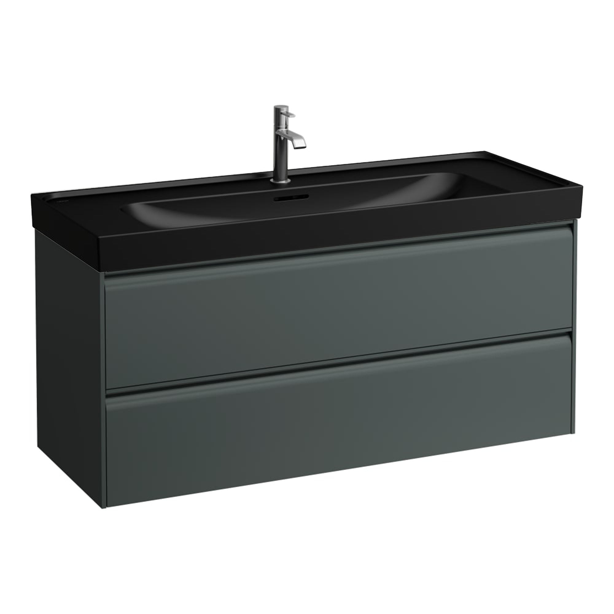 Laufen Meda Wall Mounted Vanity Unit With Matt Black Washbasin