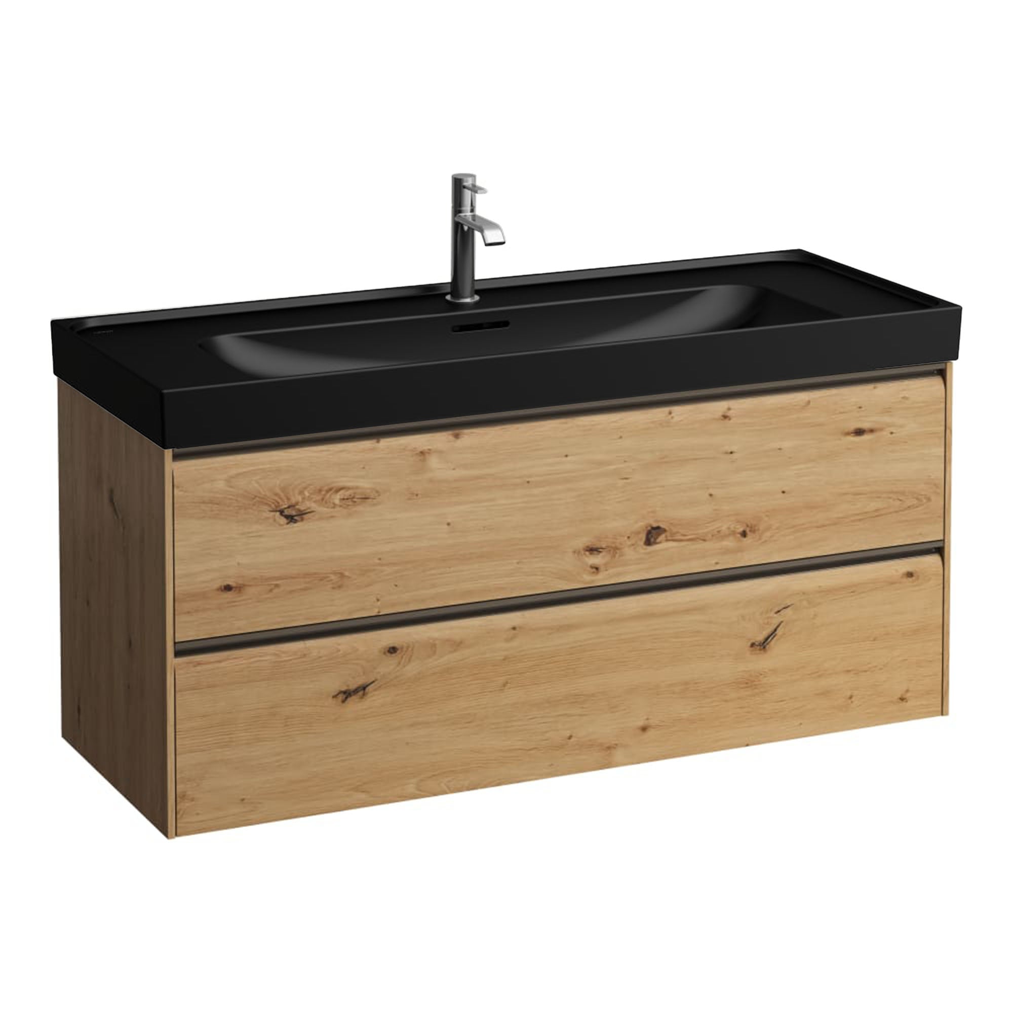 Laufen Meda Wall Mounted Vanity Unit With Matt Black Washbasin