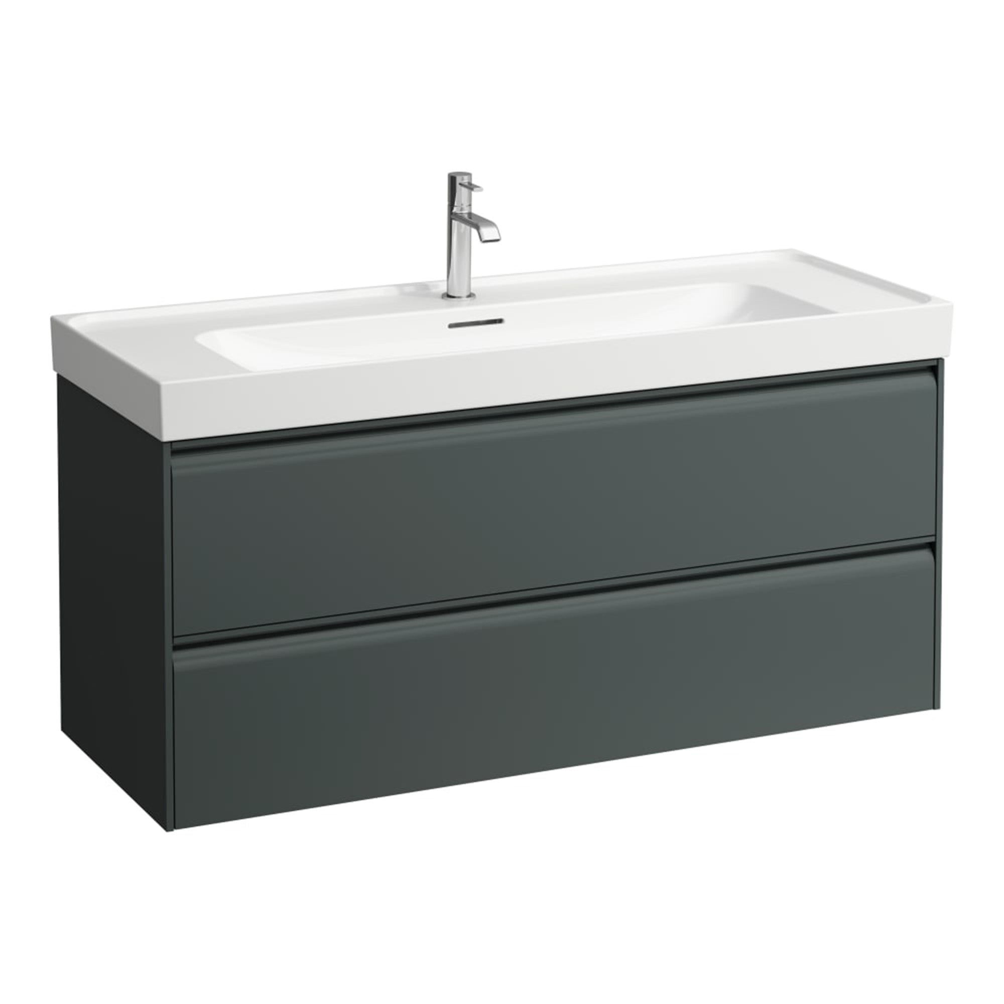 laufen meda 1200 wall mounted vanity unit with white basin traffic grey