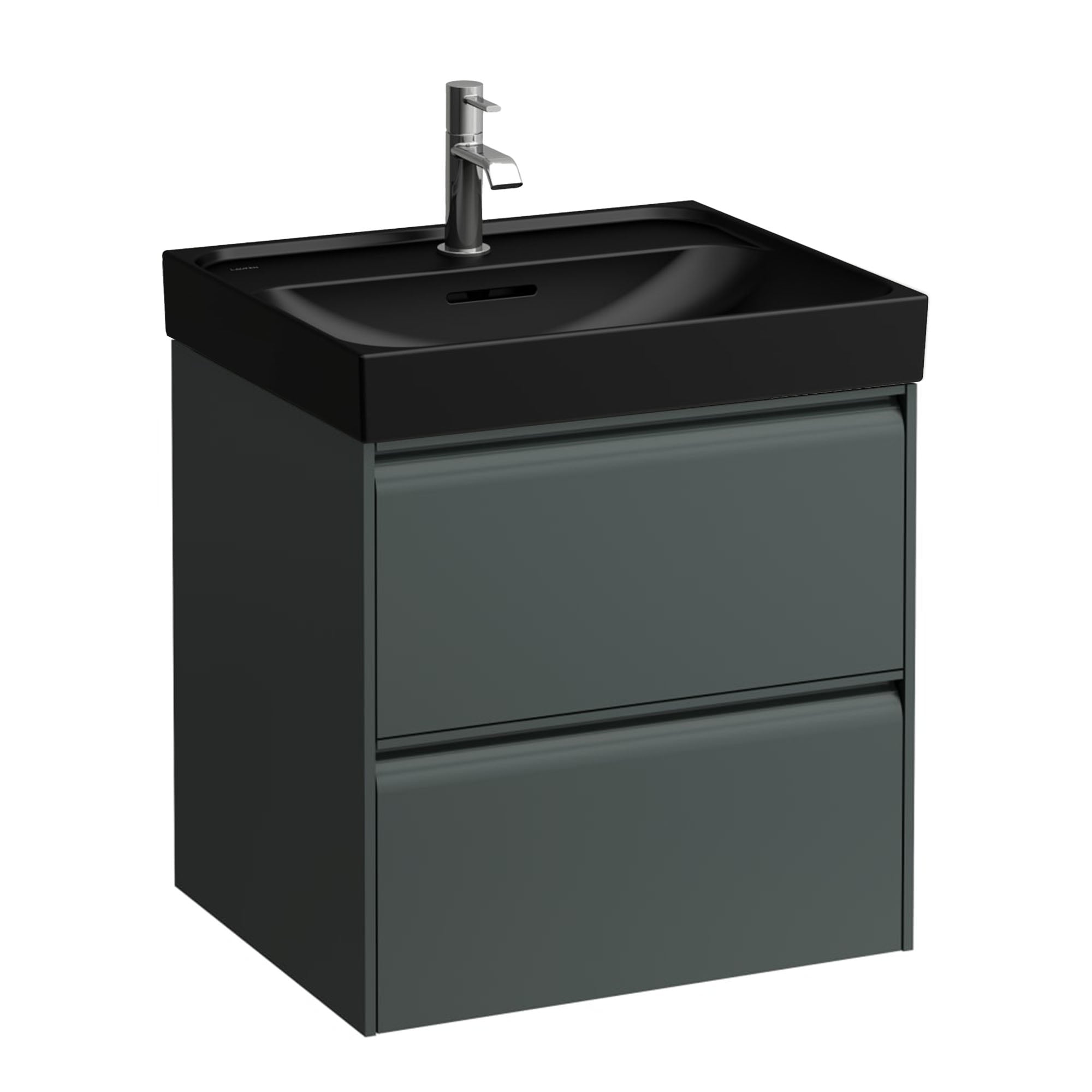 laufen meda 550 wall mounted vanity-unit with matt black basin traffic grey