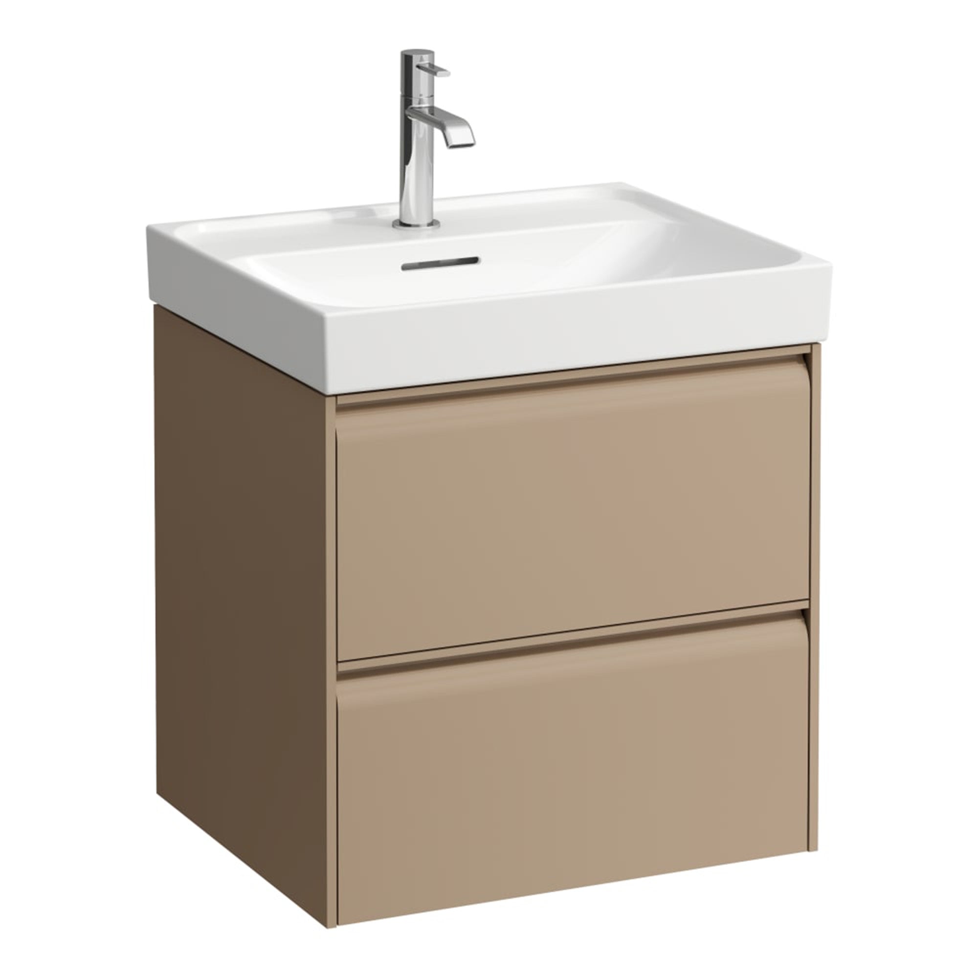 laufen meda 550 wall mounted vanity unit with white basin cappuccino