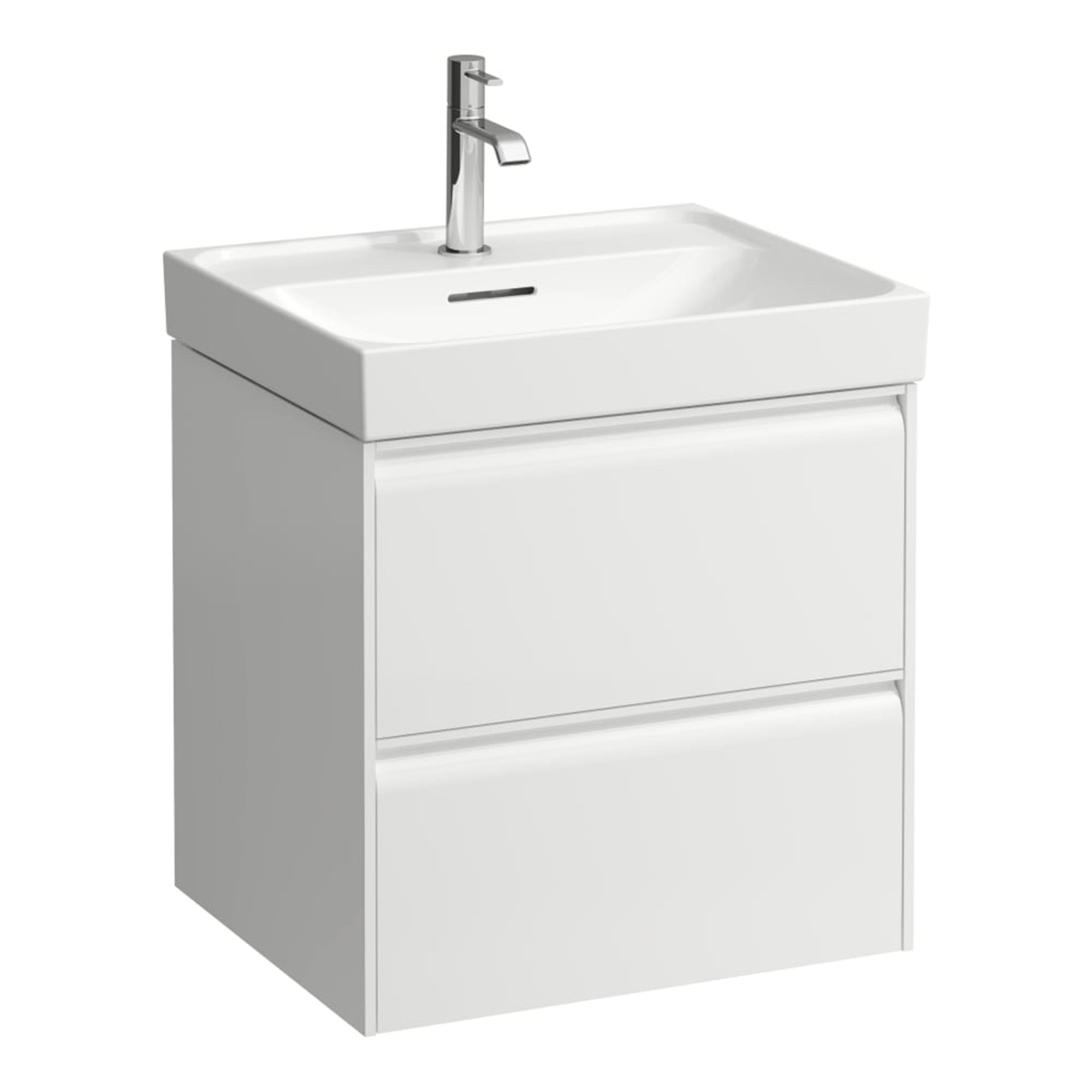 laufen meda 550 wall mounted vanity unit with white basin matt white