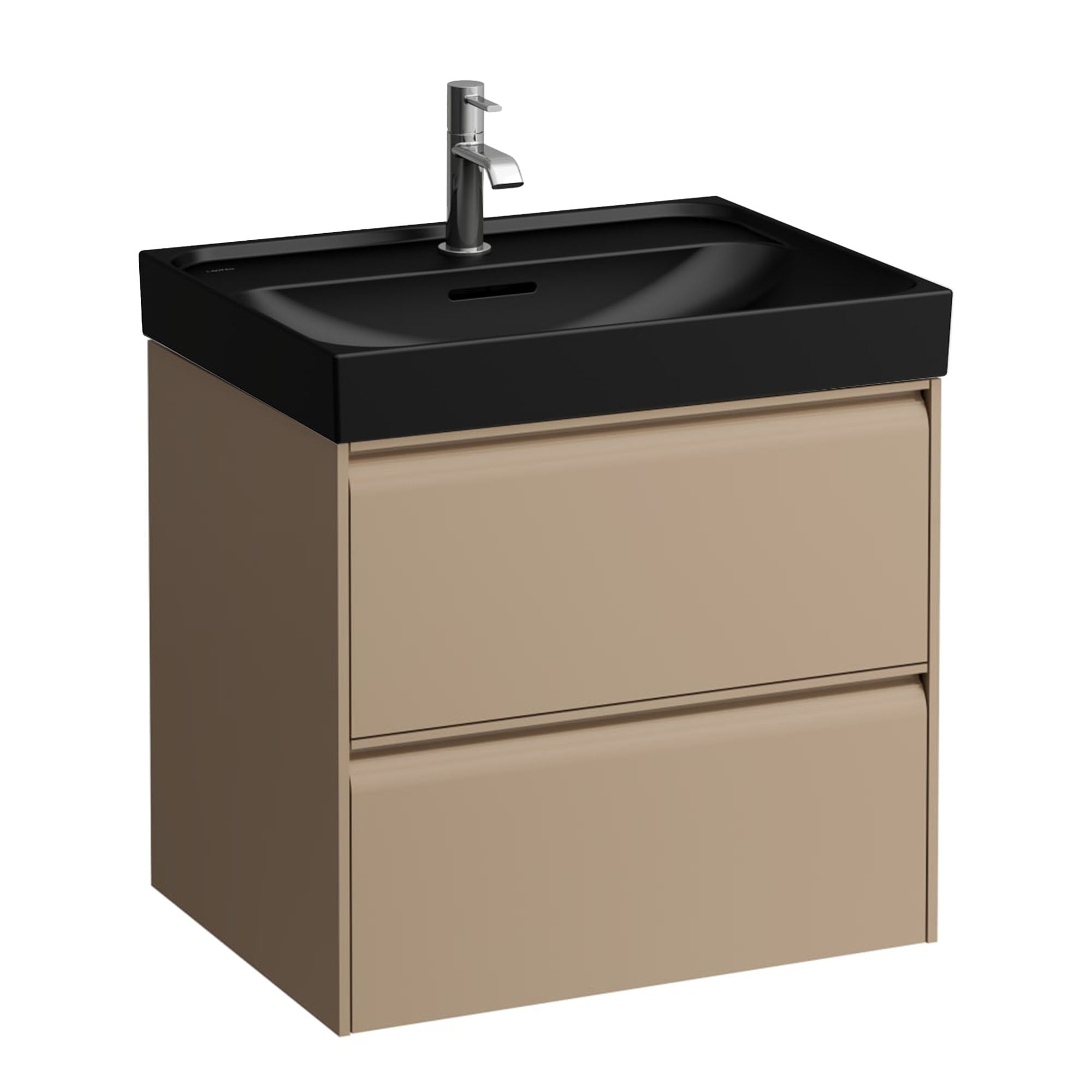 Laufen Meda Wall Mounted Vanity Unit With Matt Black Washbasin