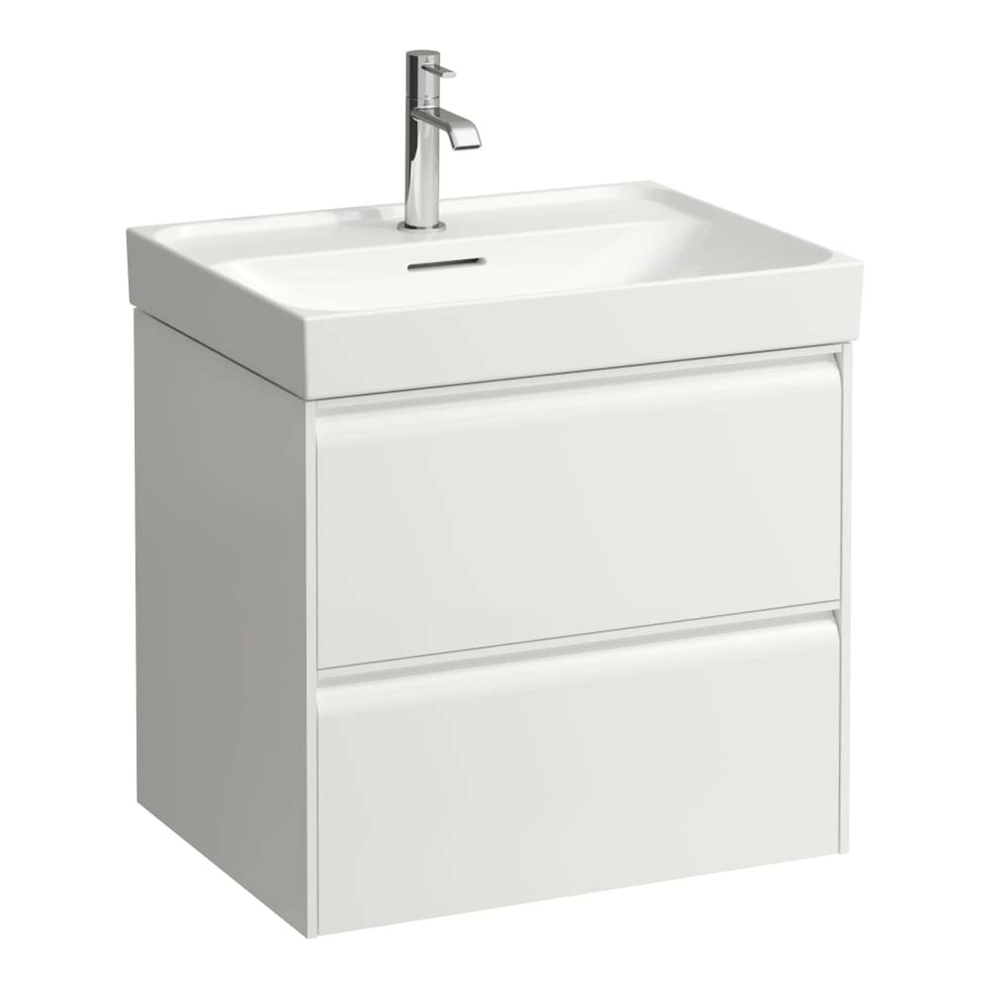 laufen meda 600 wall mounted vanity unit with white basin matt white