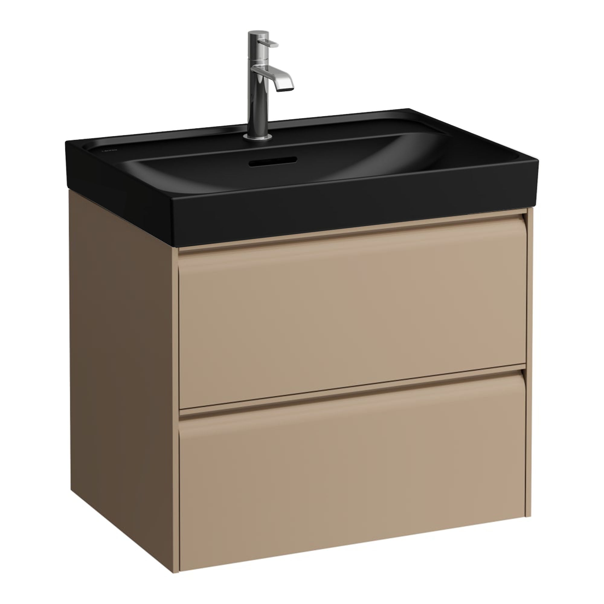 Laufen Meda Wall Mounted Vanity Unit With Matt Black Washbasin