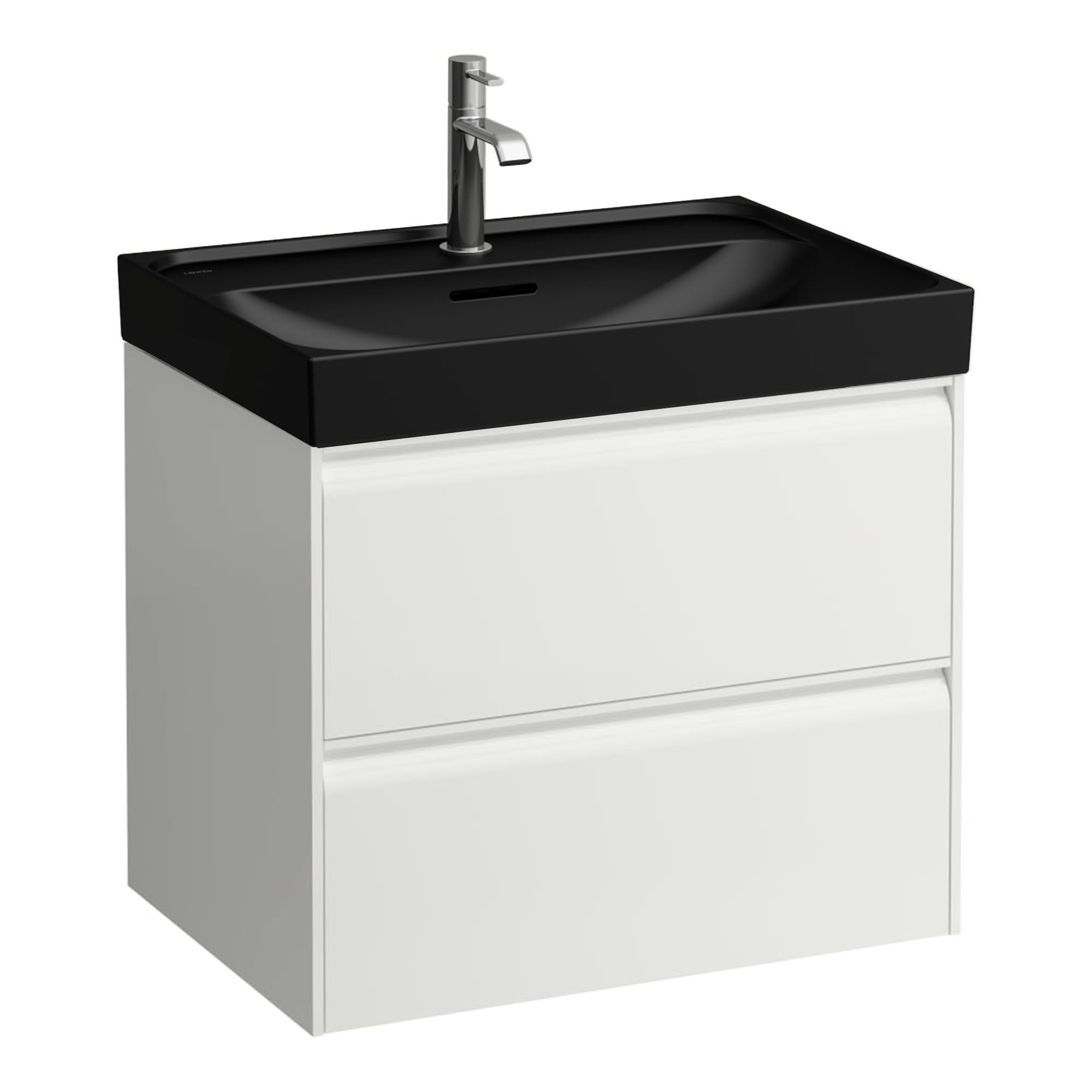 Laufen Meda Wall Mounted Vanity Unit With Matt Black Washbasin