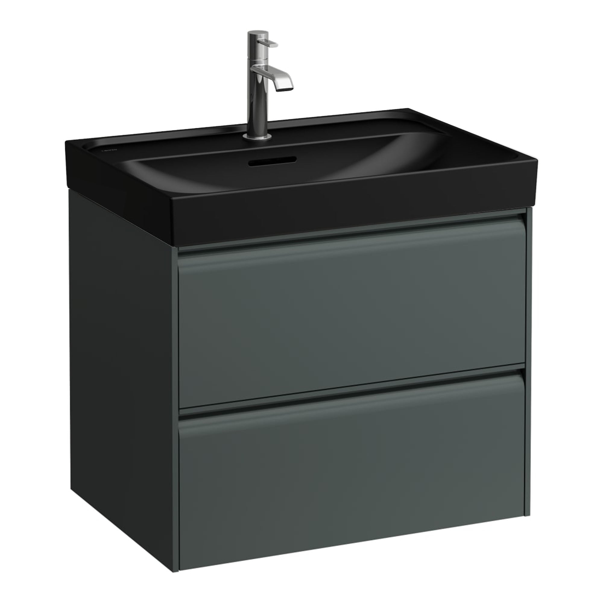 Laufen Meda Wall Mounted Vanity Unit With Matt Black Washbasin