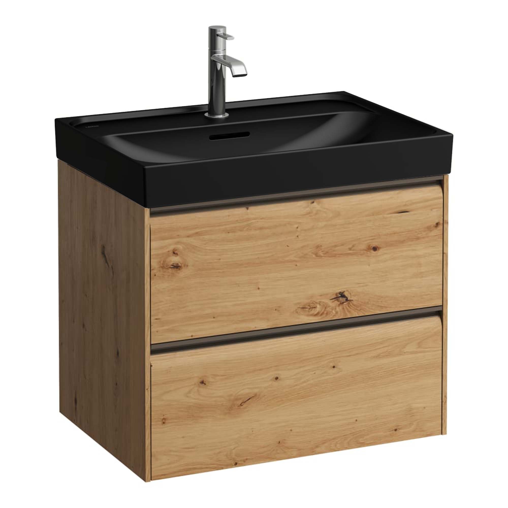 Laufen Meda Wall Mounted Vanity Unit With Matt Black Washbasin