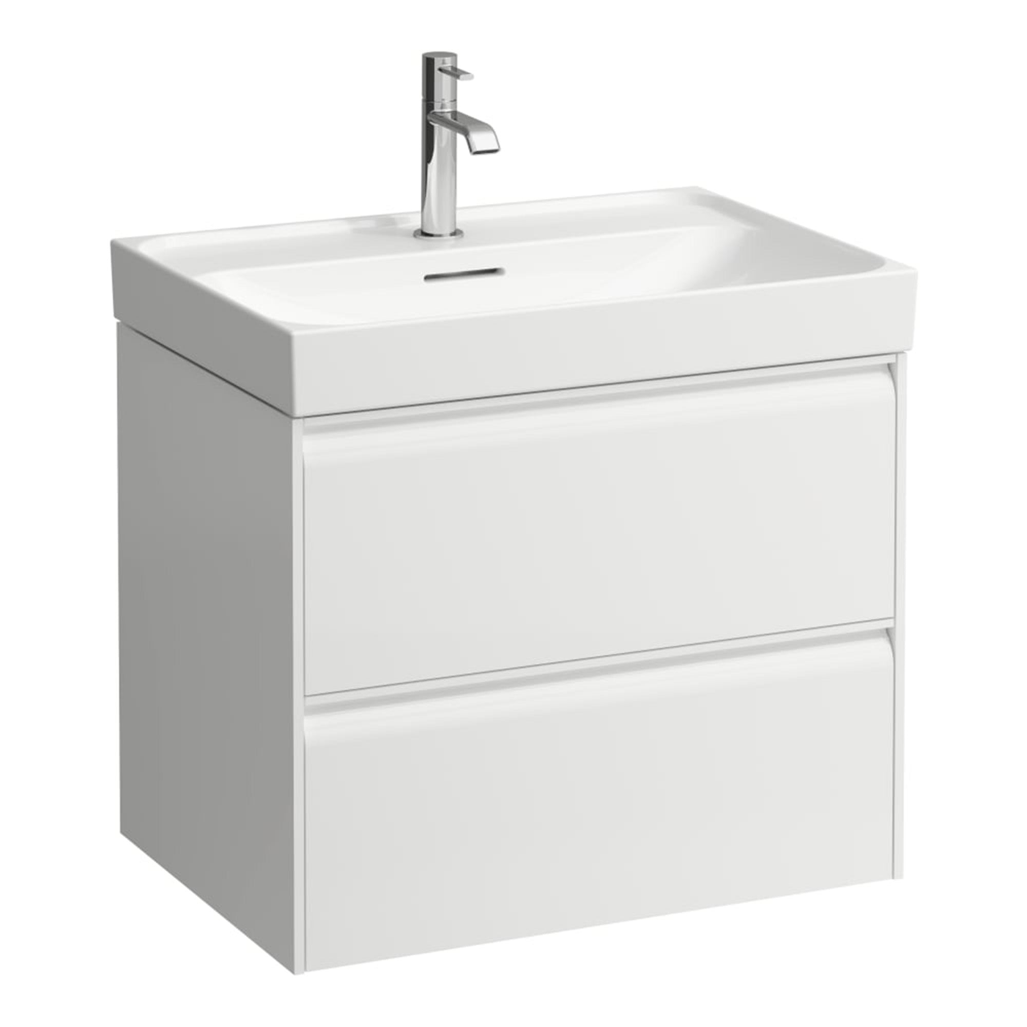 laufen meda 650 wall mounted vanity unit with white basin matt white