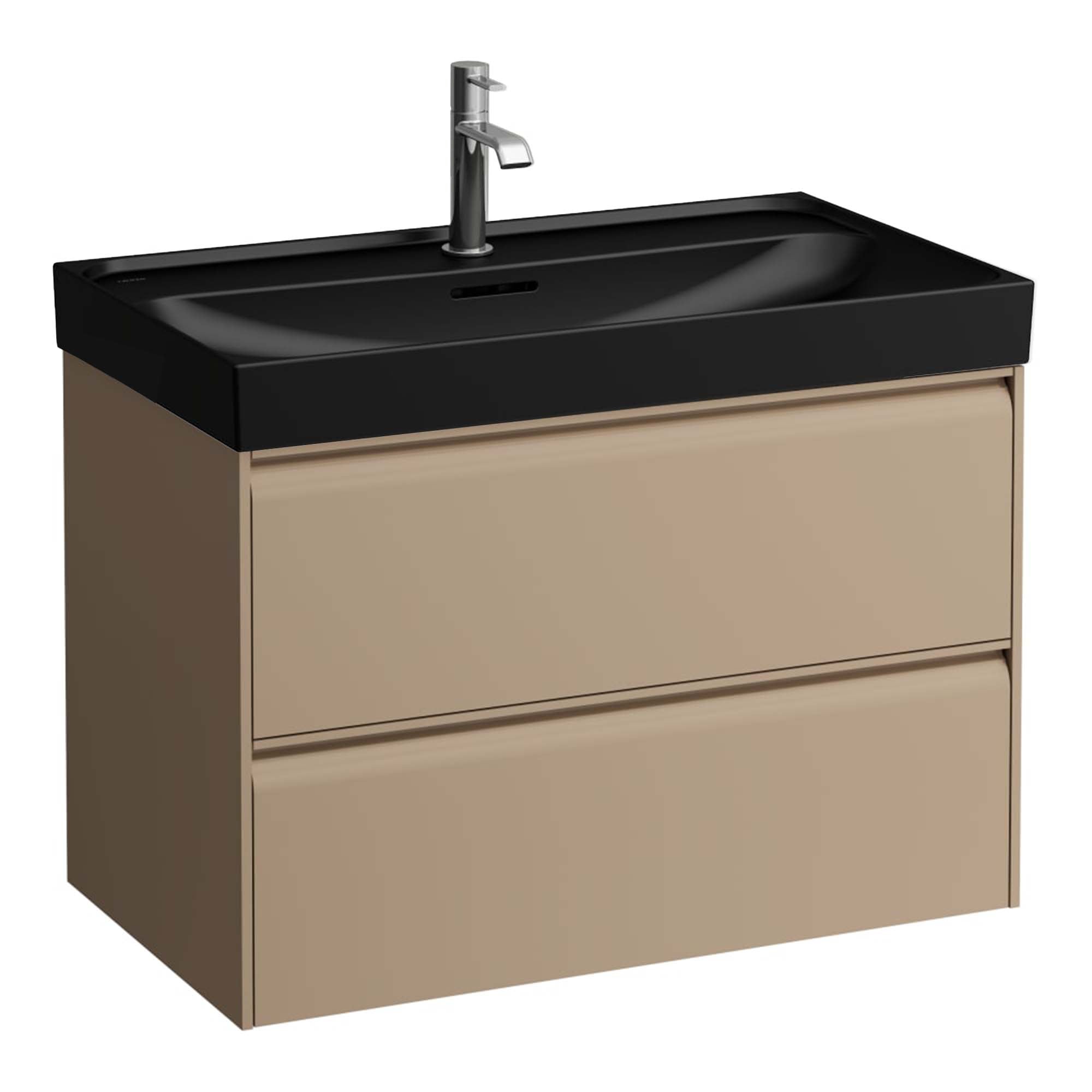 Laufen Meda Wall Mounted Vanity Unit With Matt Black Washbasin