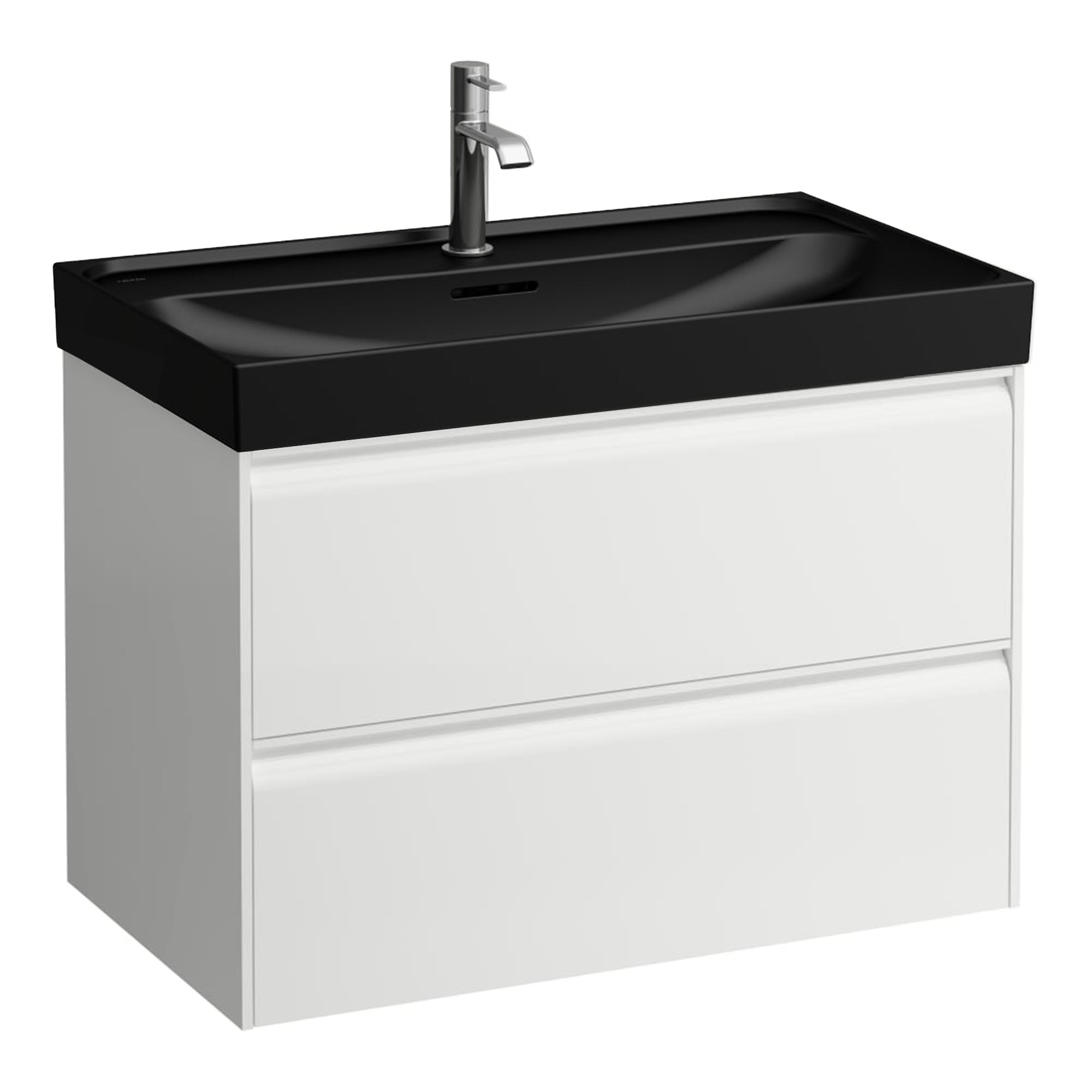 Laufen Meda Wall Mounted Vanity Unit With Matt Black Washbasin