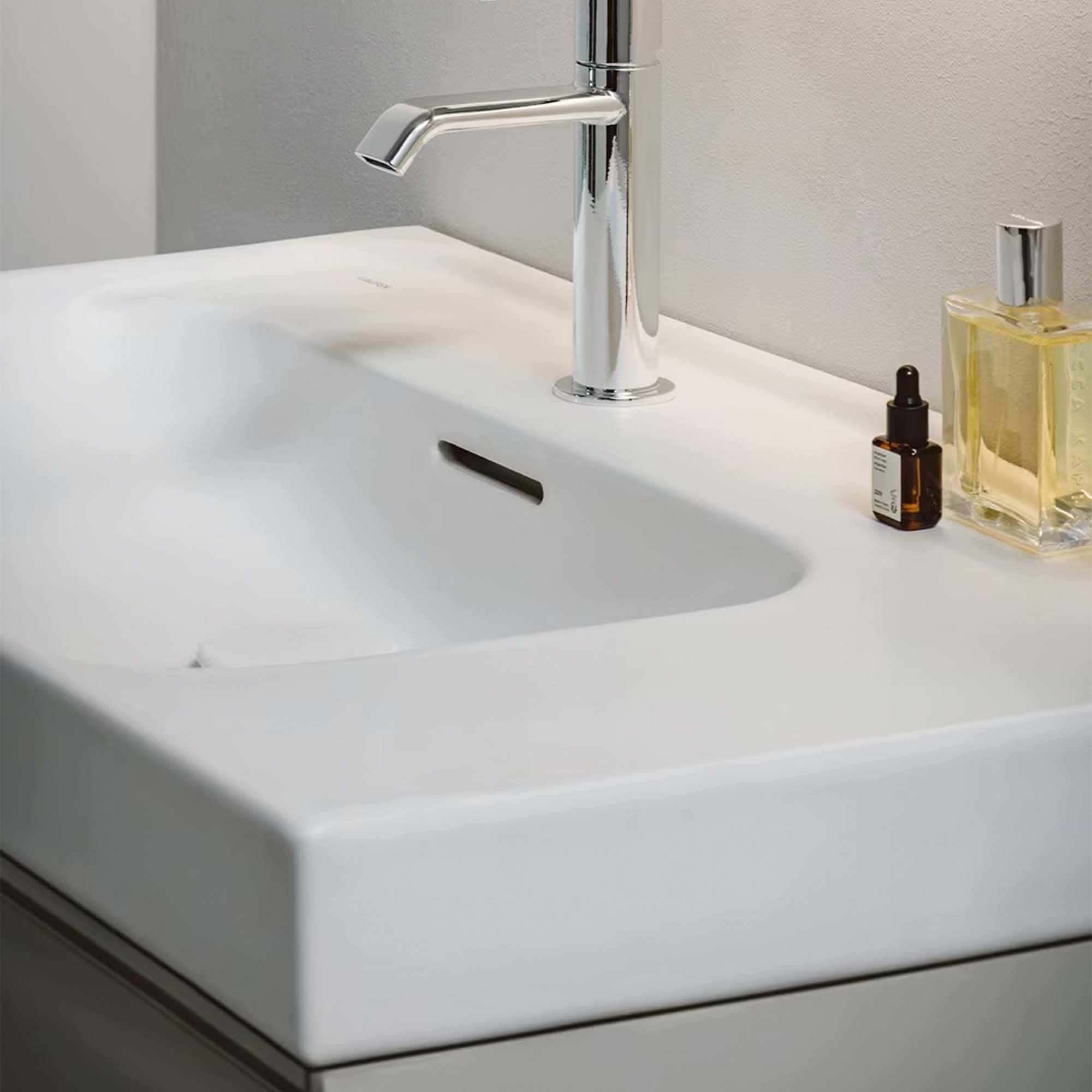 Laufen Meda 800 Wall Mounted Vanity Washbasin Unit with White Shelf Surface