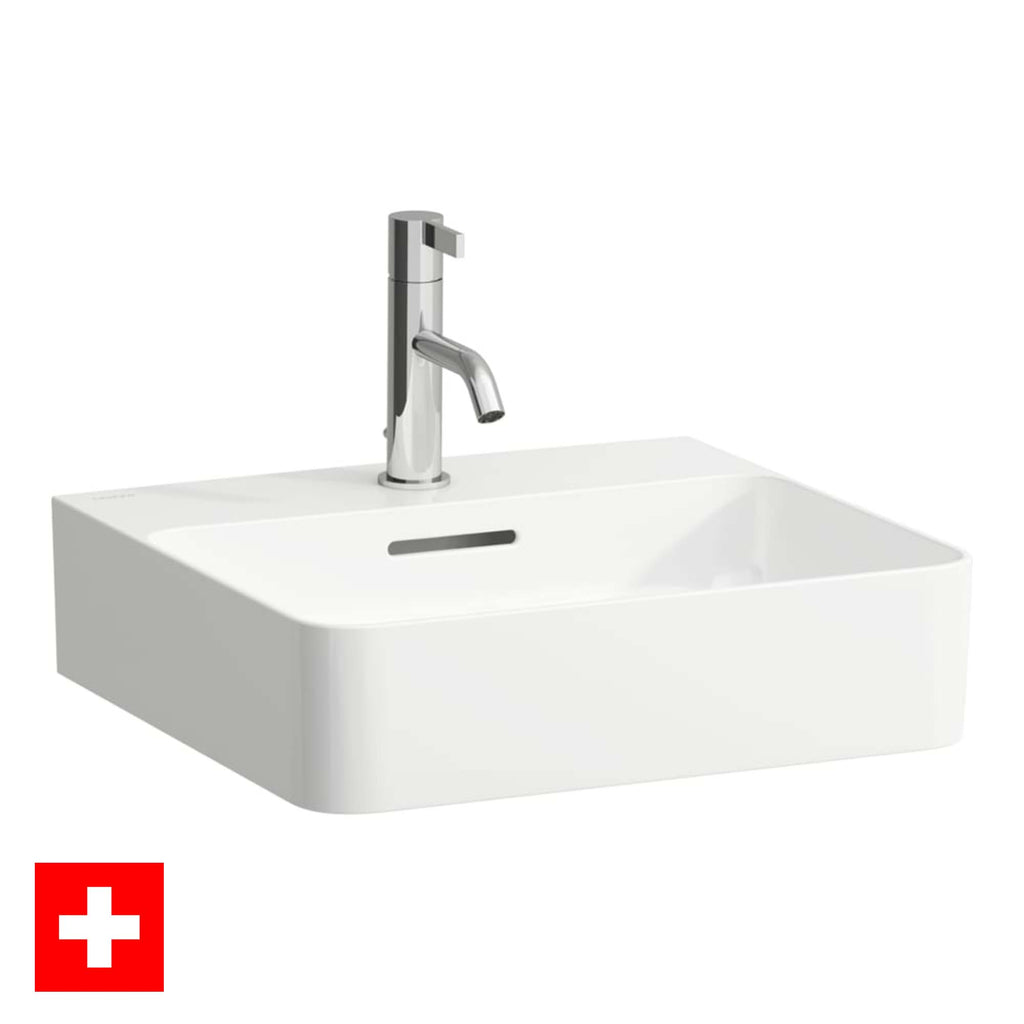 Laufen Val 450 Washbasin Gloss White Deluxe Bathrooms laufen-val-450-washbasin-gloss-white-deluxe-bathrooms