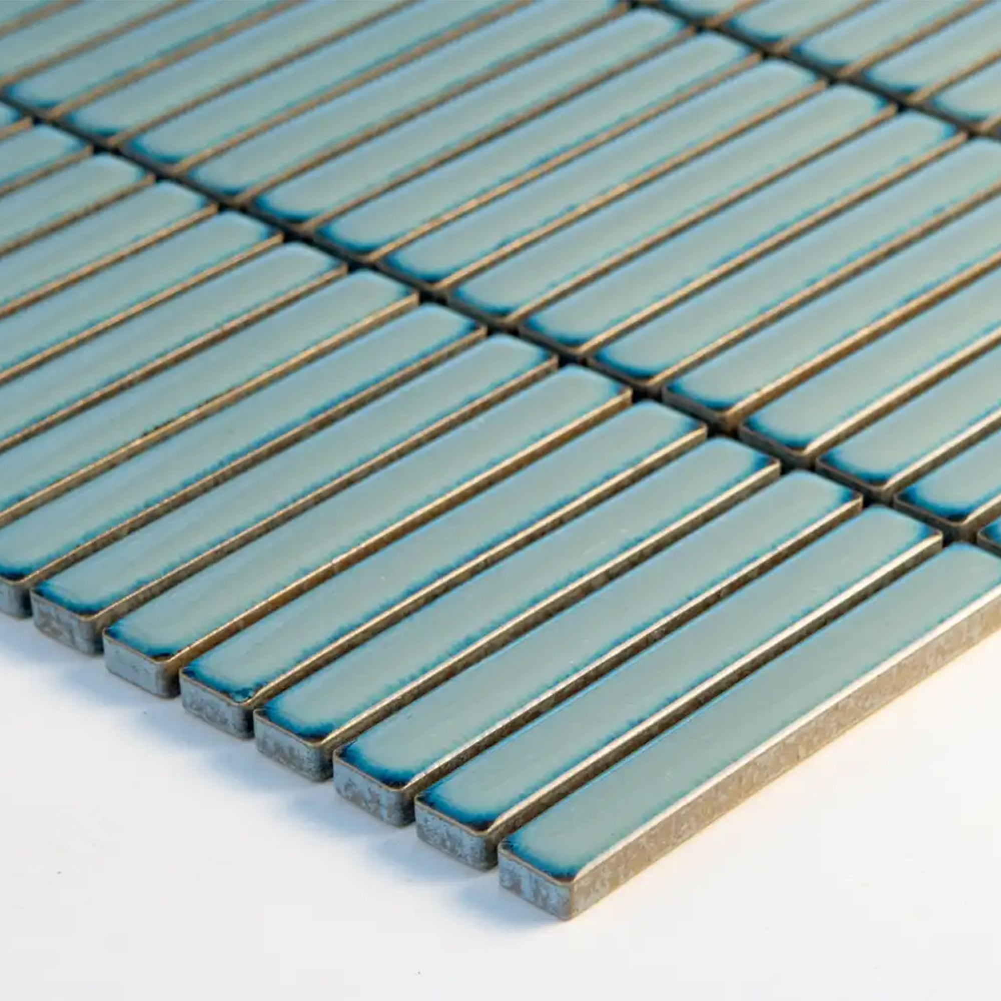 Linea Aquamarine Kit-Kat Wall & Floor Mosaic Tile 30x29cm Gloss