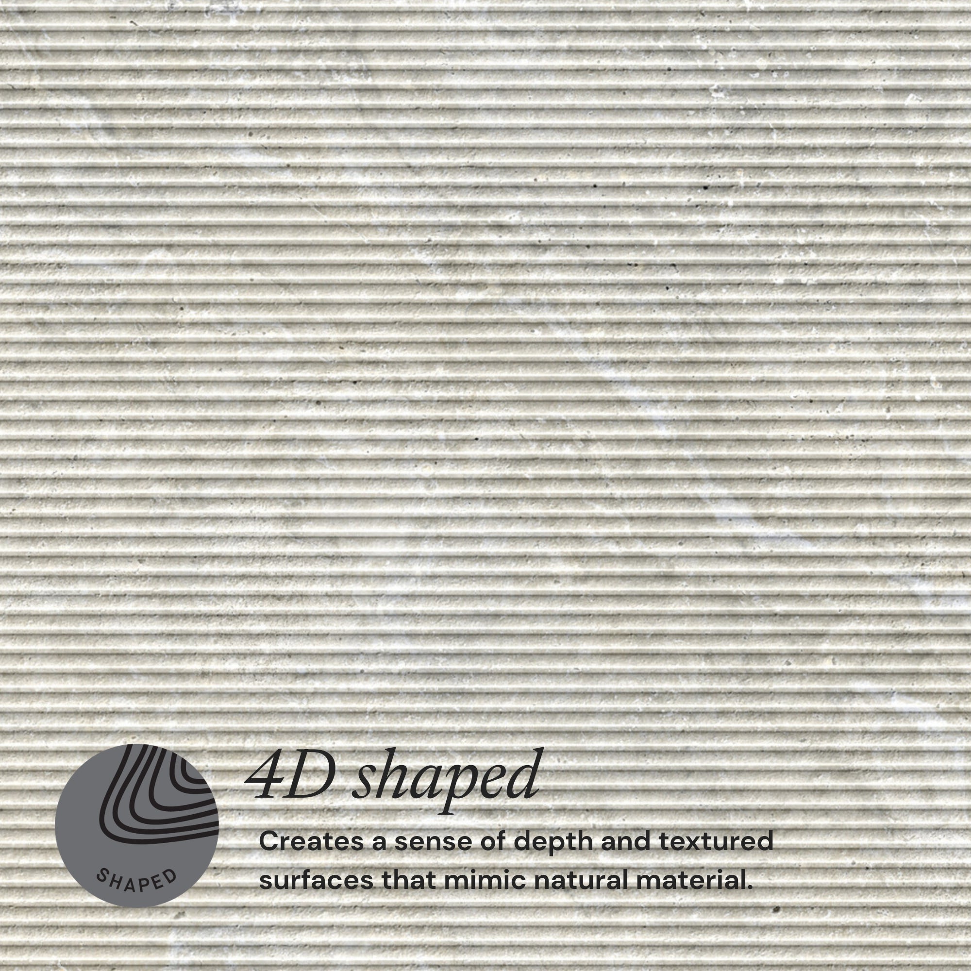 Linen Desert 4D Ribbed Stone Effect Wall Tile 60x120cm Matt