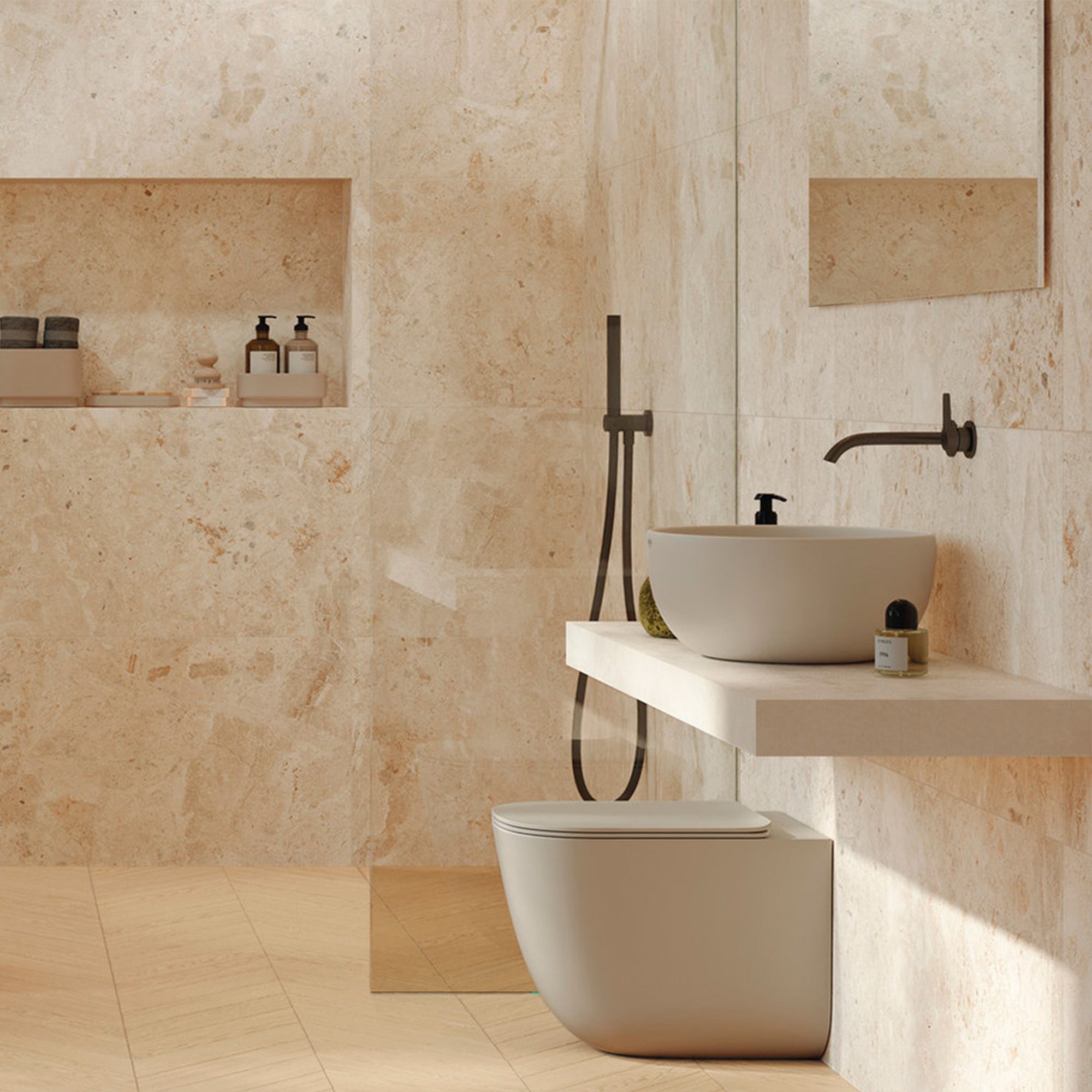 livorno crema stone effect porcelain tile 60x120cm matt