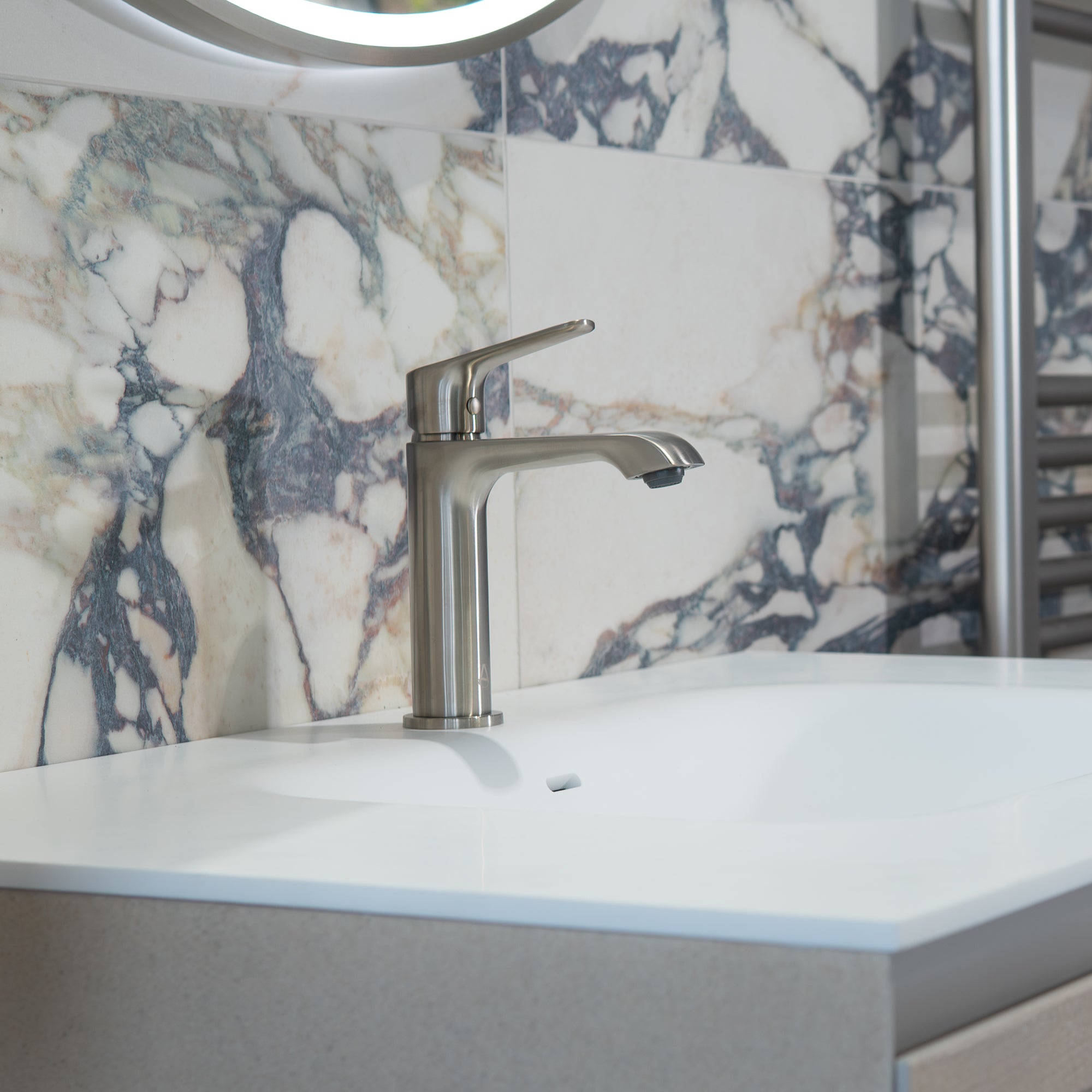 lucca basin mixer mono brushed nickel