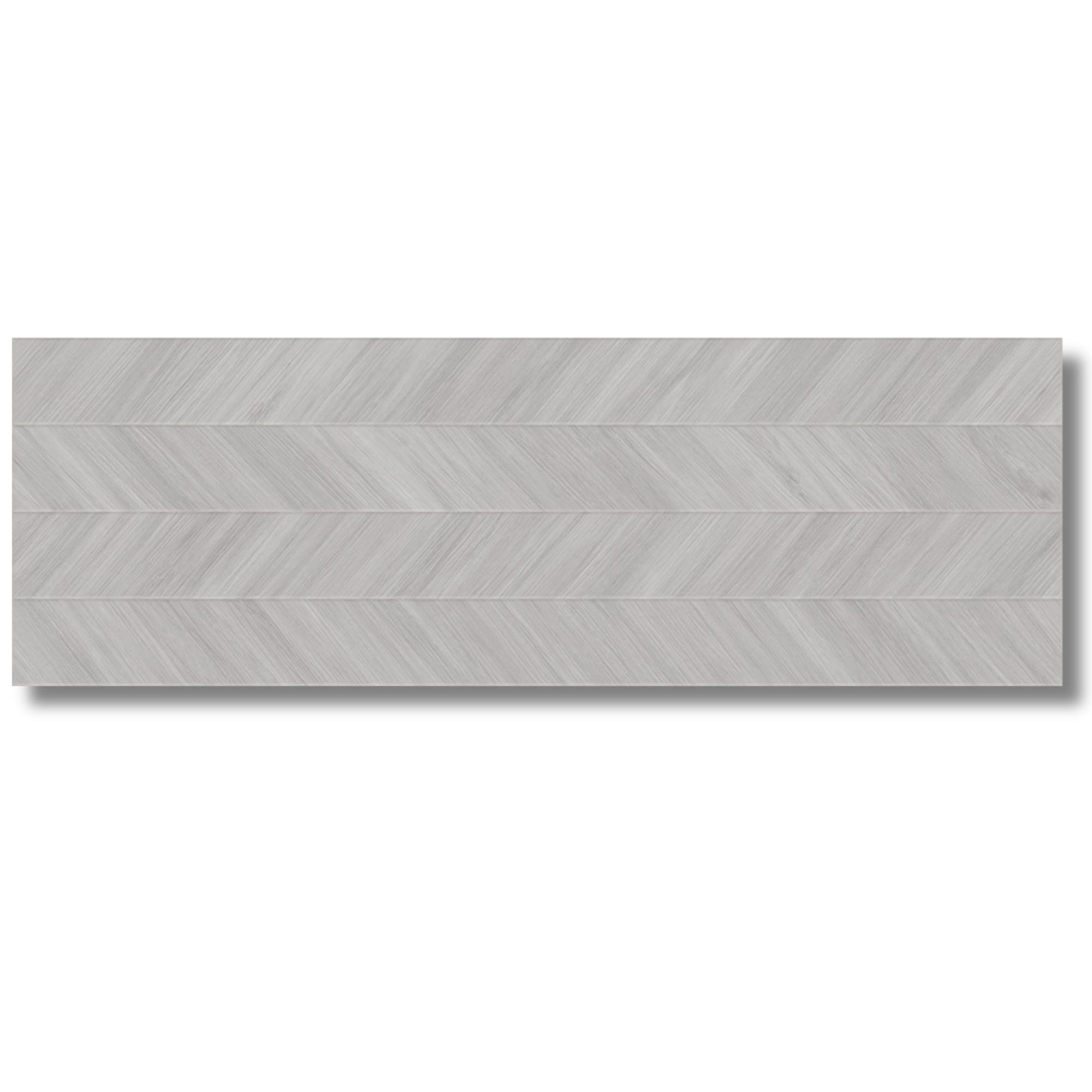 Lucca Bianco Chevron Wall Tile 30x90cm Matt