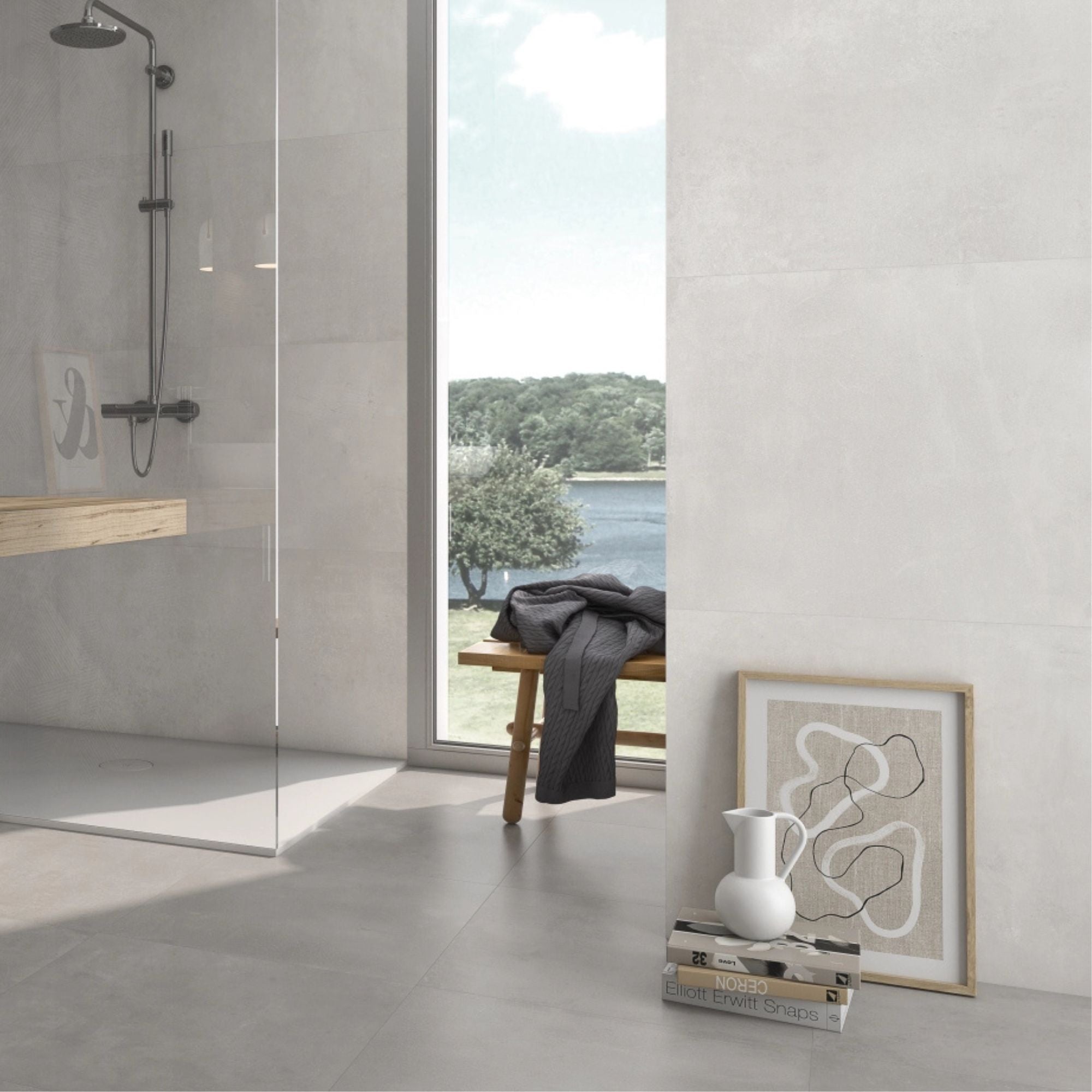 Lucca Grigio Stone Effect Porcelain Tile 60x60cm Matt