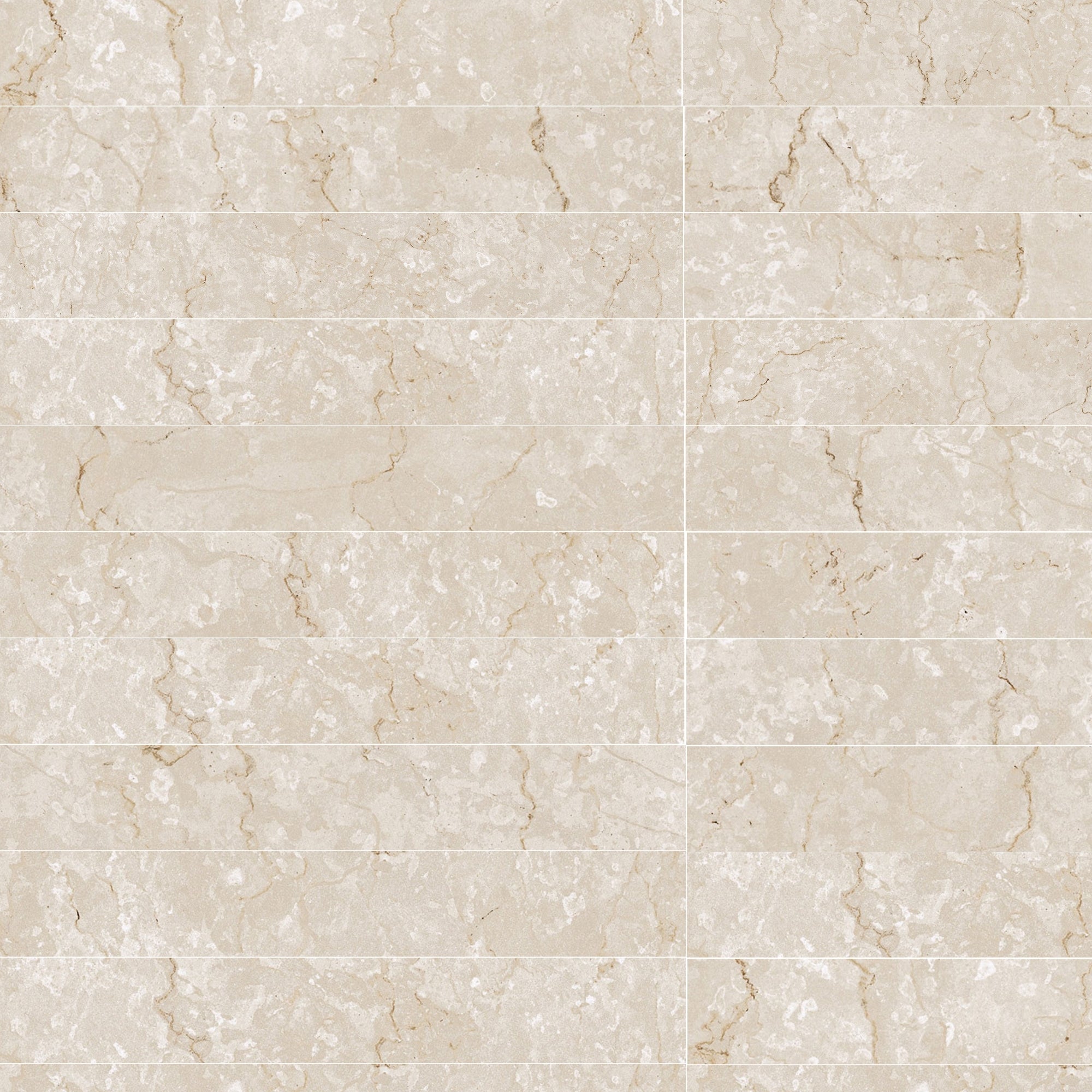 Majestic Crema Marfil Marble Effect Porcelain Tile 10x60cm Satin Matt