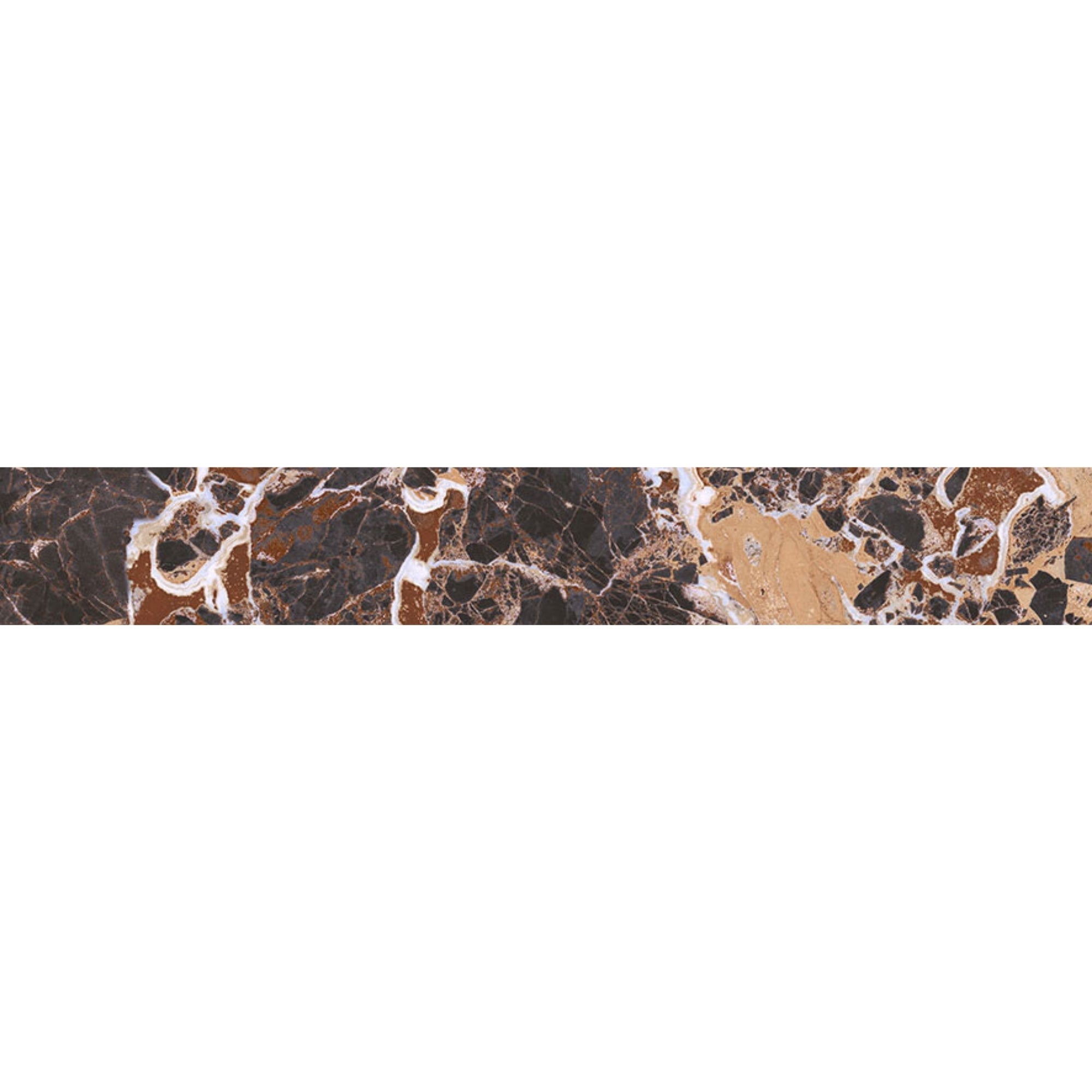 Majestic Dark Emperador Marble Effect Porcelain Tile 10x60cm Satin Matt