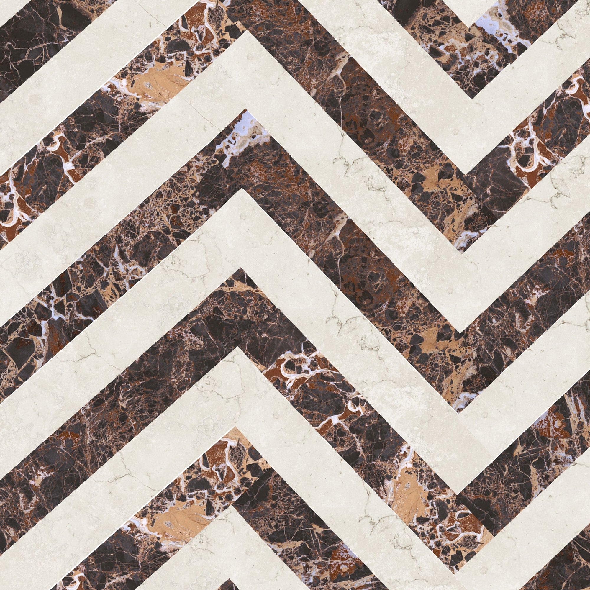 Majestic Dark Emperador Marble Effect Porcelain Tile 10x60cm Satin Matt